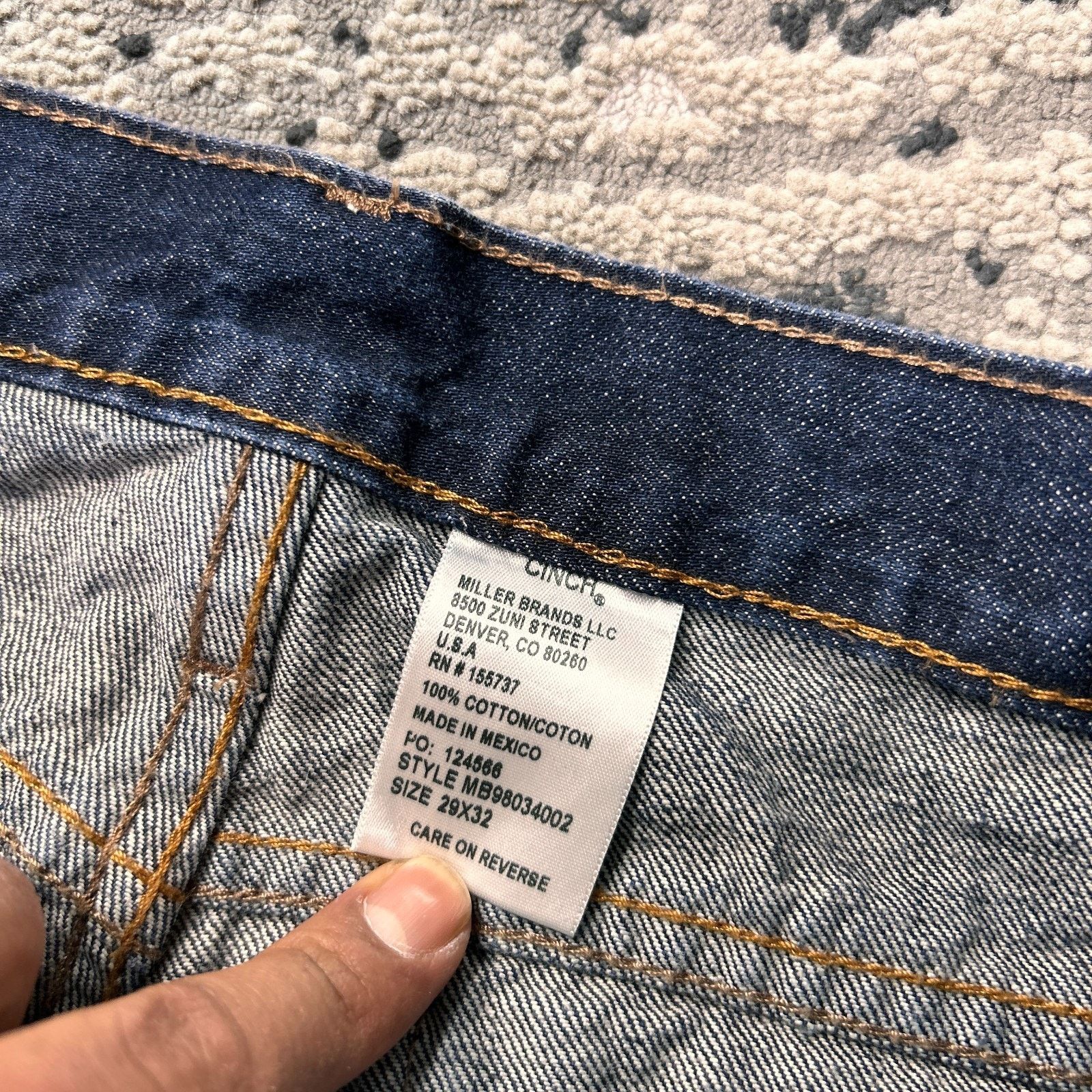 CINCH Cinch Miller Jeans Womens 29x32 Blue Denim Straight Leg Size 29" - 6 Thumbnail