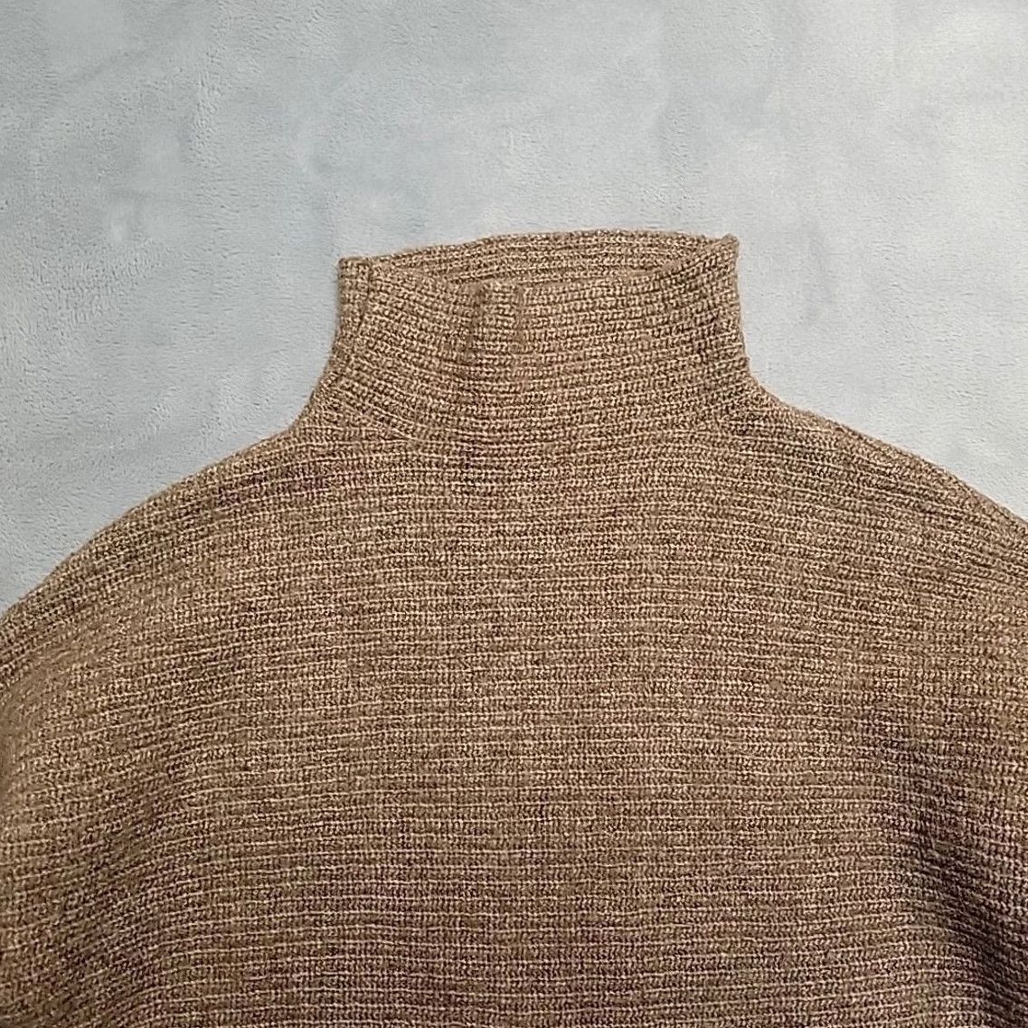 Ralph Lauren Bartolini Sweater Womens L Brown Wool Cashmere Mock Neck Italy Luxury Minimalist Size L / US 10 / IT 46 - 3 Thumbnail