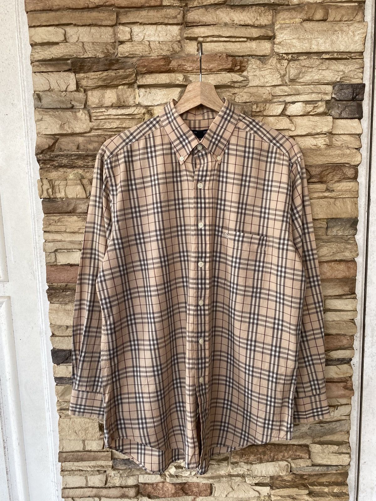 Burberry Vintage Burberry London Nova Check Checkered Button Ups Long Sleeve Shirt Formal Size US L / EU 52-54 / 3 - 1 Thumbnail