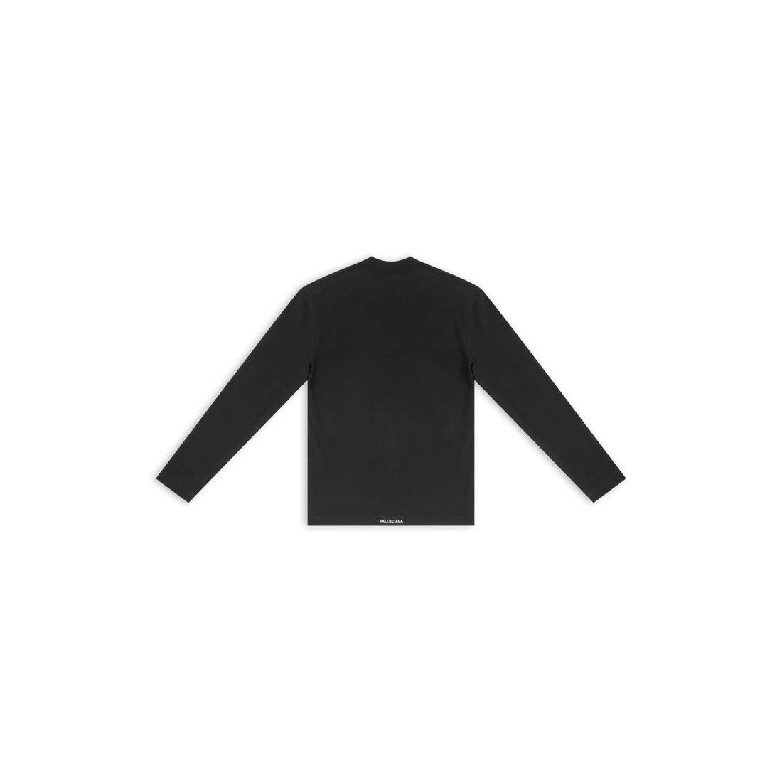 Balenciaga o1s1wg110425 Tab Fitted V-Neck Long Sleeve T-Shirt in Black Size M / US 6-8 / IT 42-44 - 6 Thumbnail