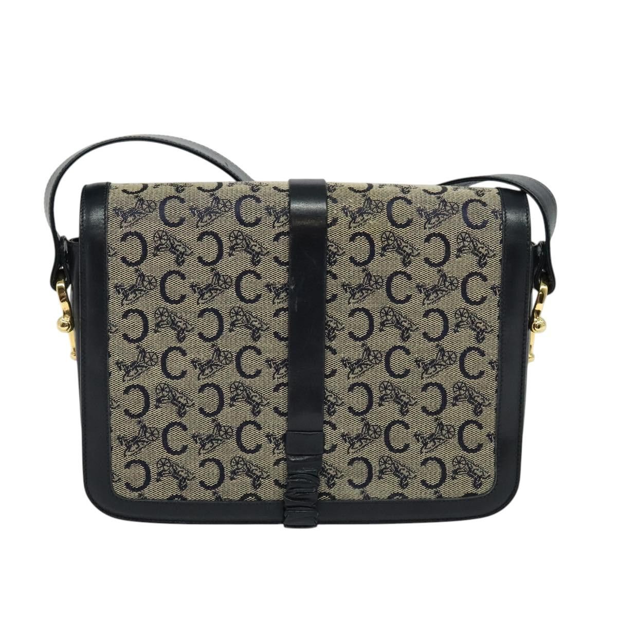 Celine CELINE C Sulky Shoulder Bag Canvas Navy Gold Size ONE SIZE - 3 Thumbnail