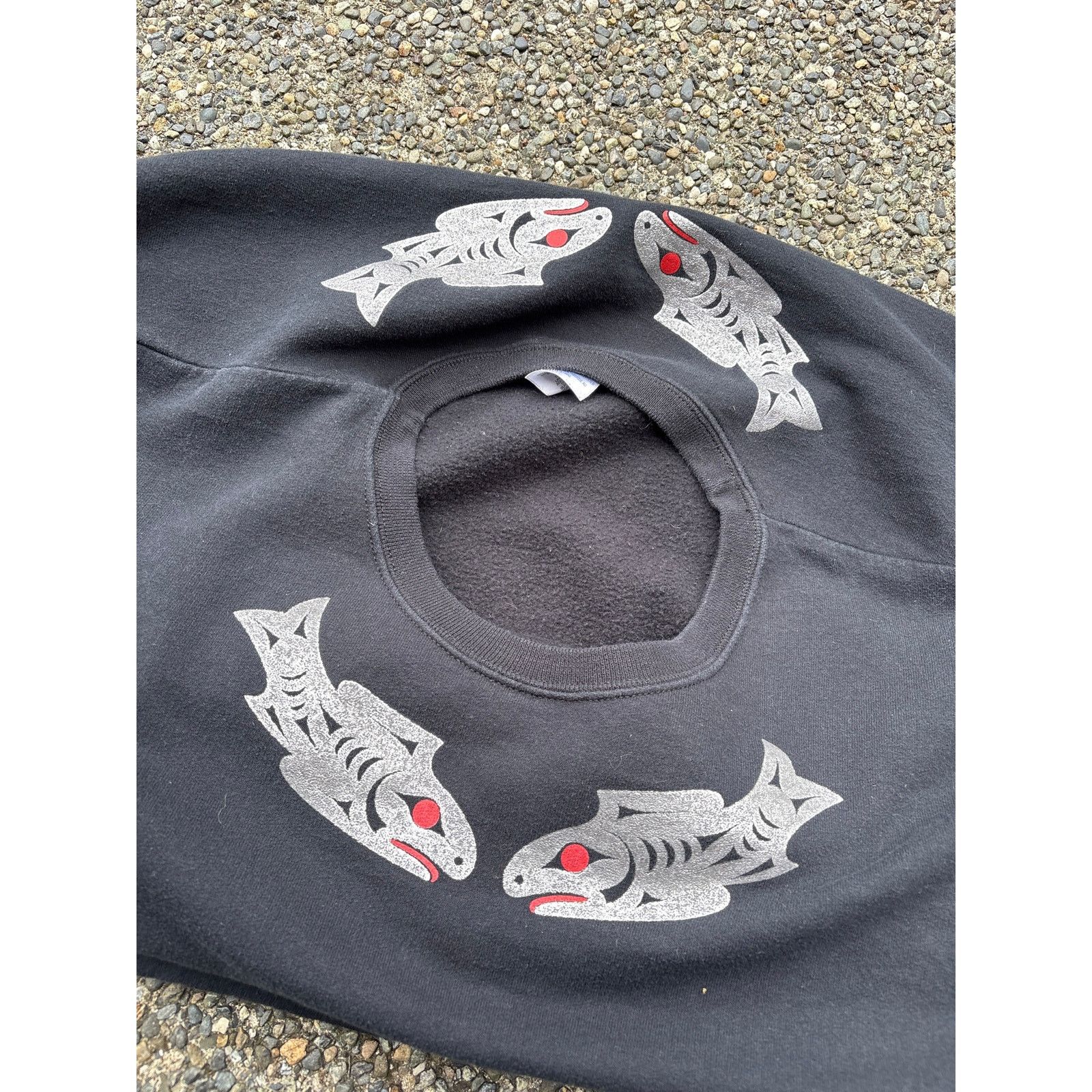 Jerzees Custom Native art silver salmon Jamestown S’klallam Tribe XL Size US XL / EU 56 / 4 - 5 Thumbnail