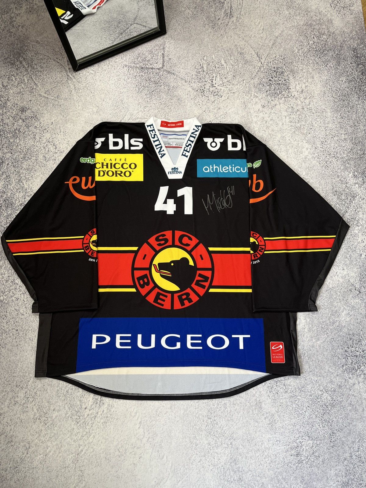 NHL SC Bern Ice Hockey Jersey #41 Mischler NHL CCM Signed Rare Size US XXL / EU 58 / 5 - 1 Thumbnail
