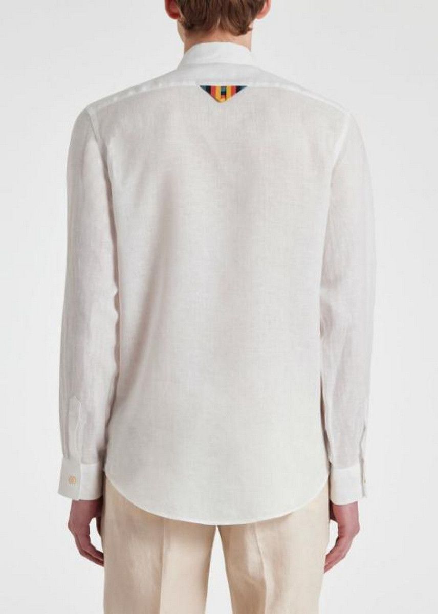 Paul Smith PAUL SMITH white linen shirt w Artist stripe detail Medium Size US M / EU 48-50 / 2 - 3 Thumbnail