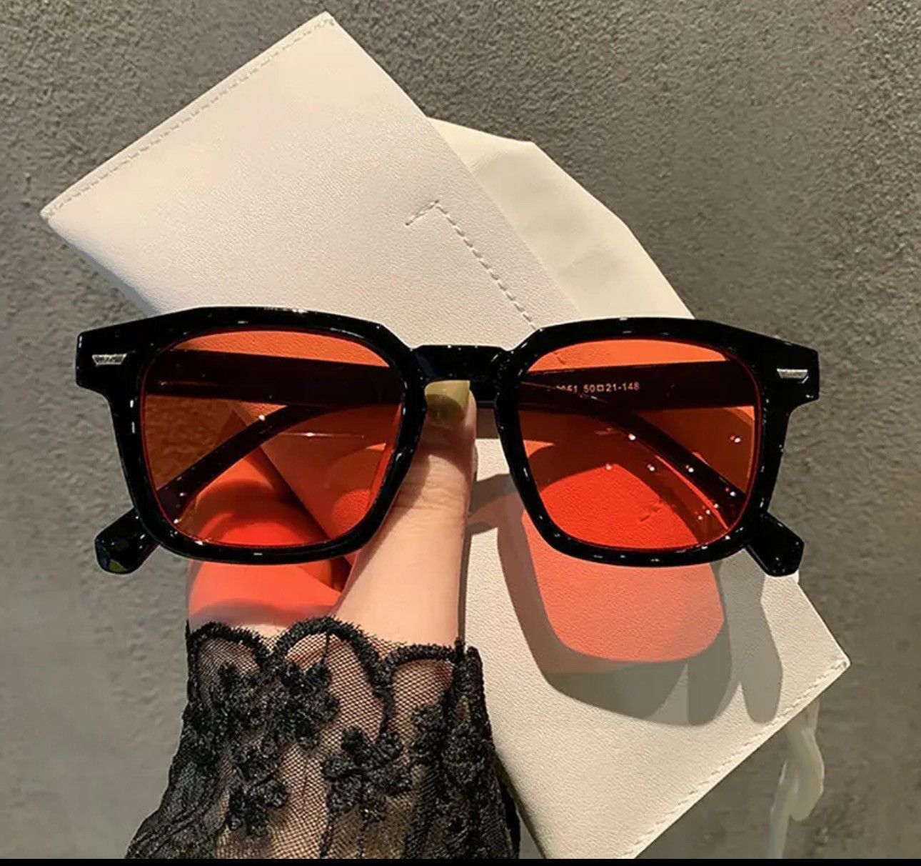 Other Red Lense Black Frame Sunglasses Size ONE SIZE - 1 Thumbnail