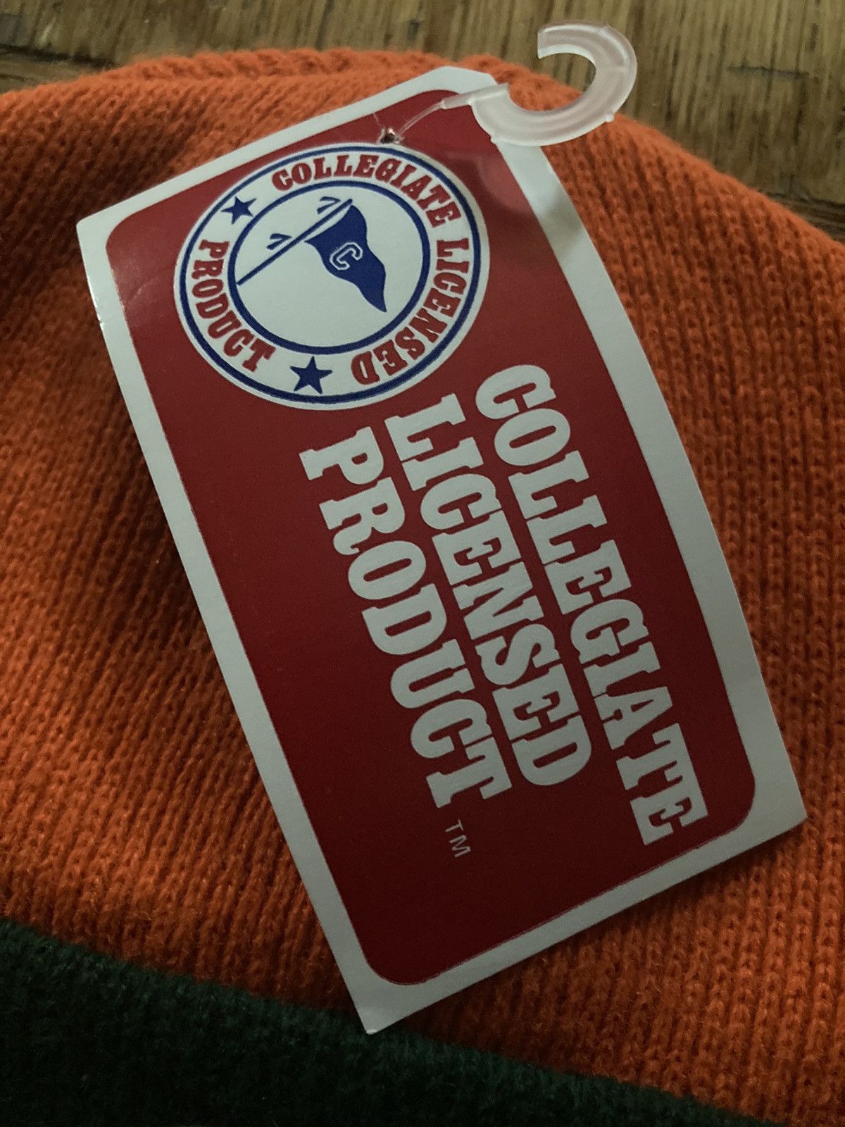 NCAA × Vintage Vintage 90s Miami Hurricanes NCAA Beanie Knit Hat Orange Size ONE SIZE - 3 Thumbnail