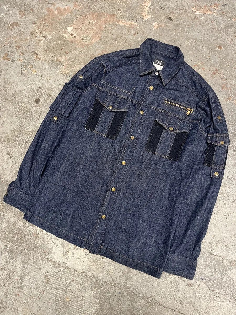 Dolce & Gabbana SS2003 Dolce & Gabbana Cargo Combat Denim Shirt Size US M / EU 48-50 / 2 - 5 Thumbnail