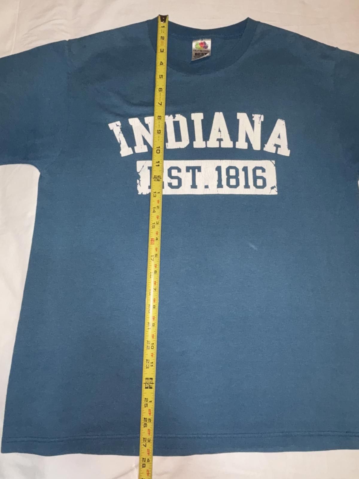 Fruit Of The Loom Vintage Indiana Established 1816 Graphic Tee Size US L / EU 52-54 / 3 - 6 Thumbnail