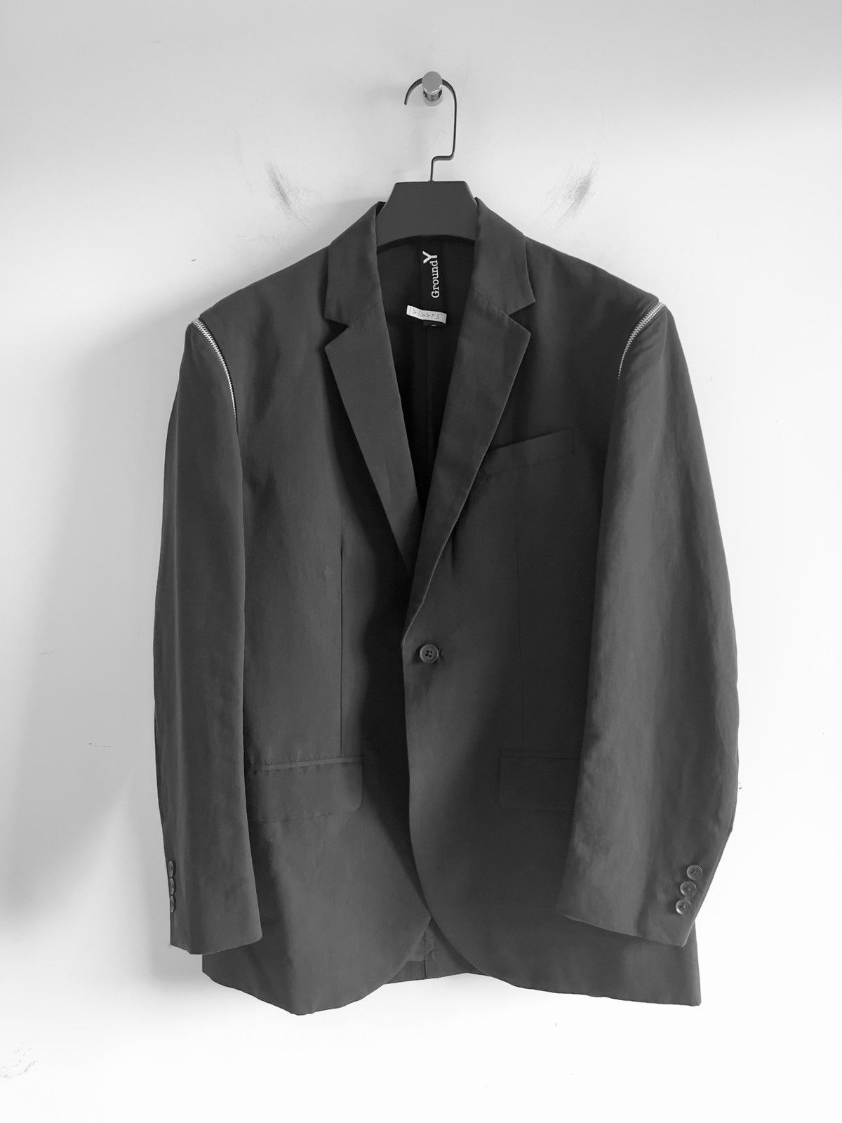 Yohji Yamamoto Yohji Yamamoto Ground Y - W/Gabardine Shoulder Zipper Jacket Size US L / EU 52-54 / 3 - 1 Thumbnail