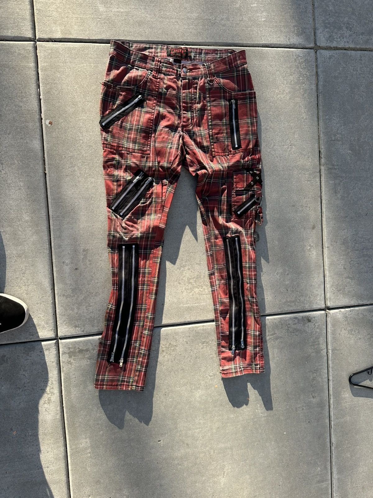 Tripp NYC CLASSIC SLIM LEG BONDAGE PANT RED PLAID Size US 34 / EU 50 - 2 Thumbnail