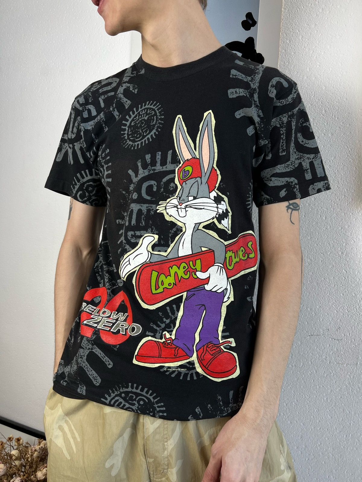 Vintage × Warner Bros Vintage looney tunes Tshirt skateboards Aztec all over print Size US M / EU 48-50 / 2 - 1 Thumbnail
