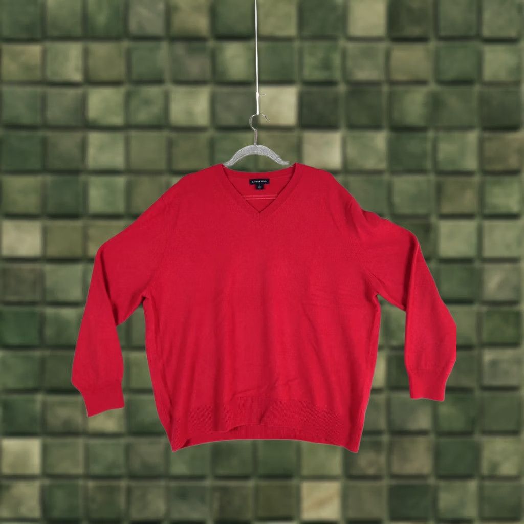 Lands' End Lands' End 100% Cashmere V Neck Pullover Sweater Red 2XL Men’s Classic Timeless Holiday Preppy Boy? Size US XXL / EU 58 / 5 - 1 Thumbnail