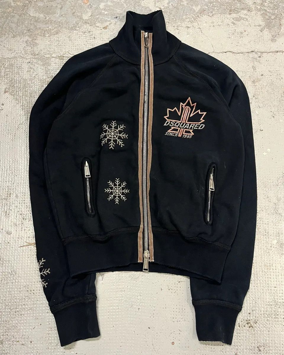 Dsquared2 2000s Dsquared2 Black Flakes Patches Zip-up Sweater Size US M / EU 48-50 / 2 - 4 Thumbnail
