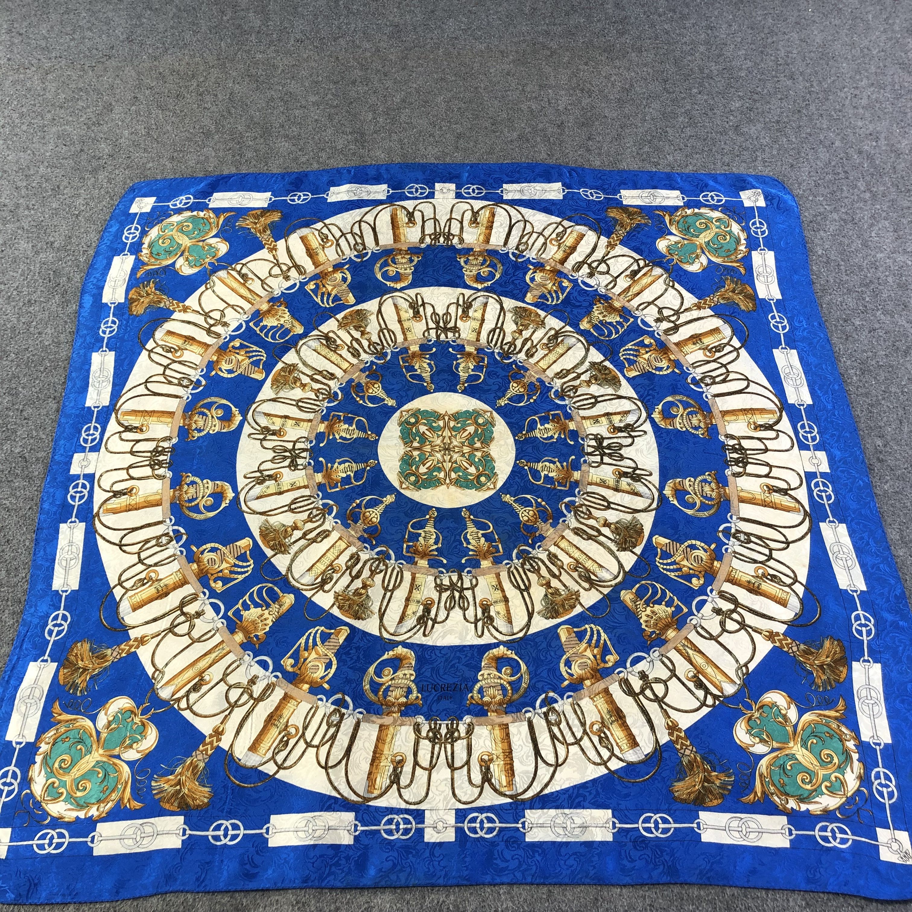 Vintage Lucrezia Italy Luxury Silk Scarf M667 Size ONE SIZE - 1 Thumbnail