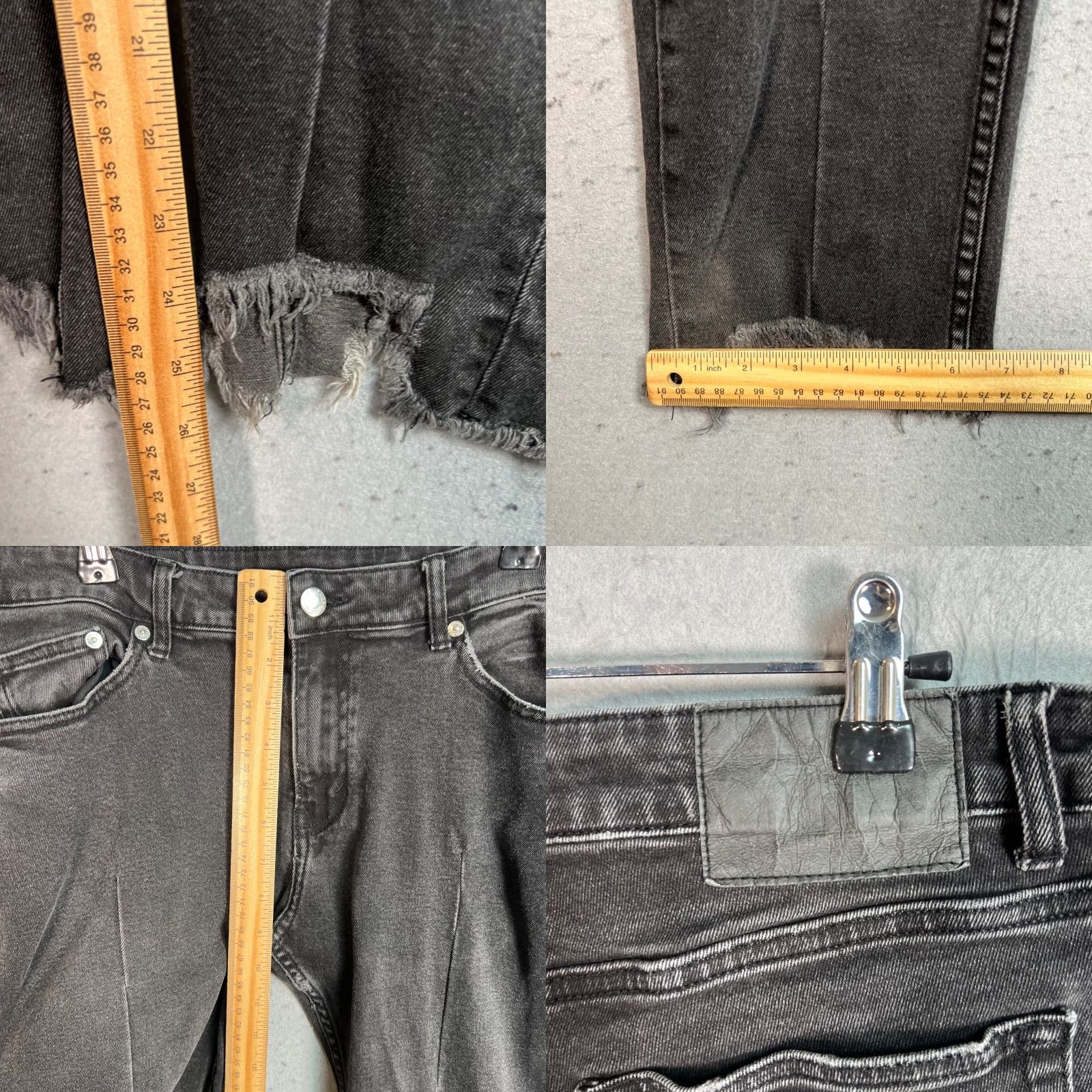 Cheap Monday Cheap Monday 29 x 32 Black Common Improve Frayed Hem Skinny Crop Jeans Womens Size 29" - 8 Thumbnail