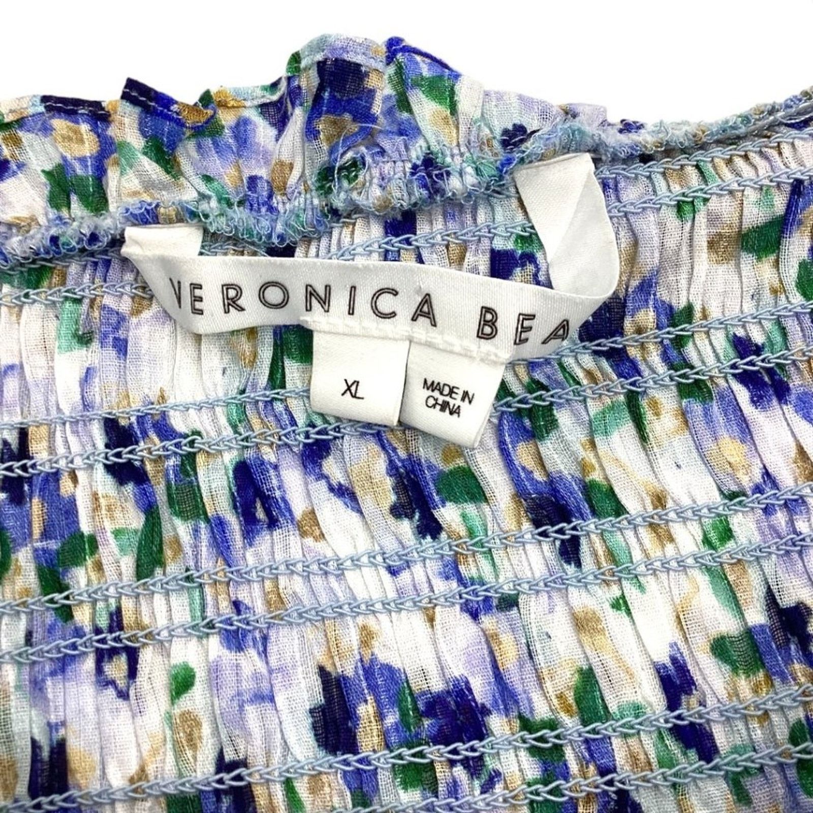 Veronica Beard Veronica Beard Averie Smocked Cropped Tank Blue XL NWOT $298 Size XL / US 12-14 / IT 48-50 - 5 Thumbnail