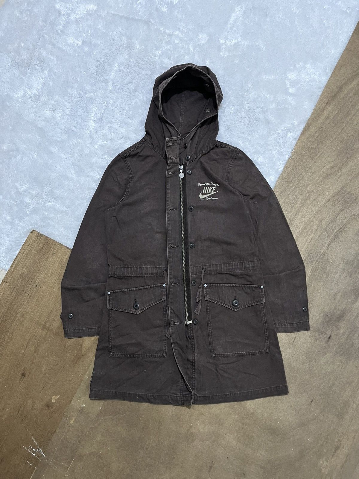 Nike Nike Sportswear Hooded Parka Brown Utility Jacket 2007 Size S / US 4 / IT 40 - 6 Thumbnail