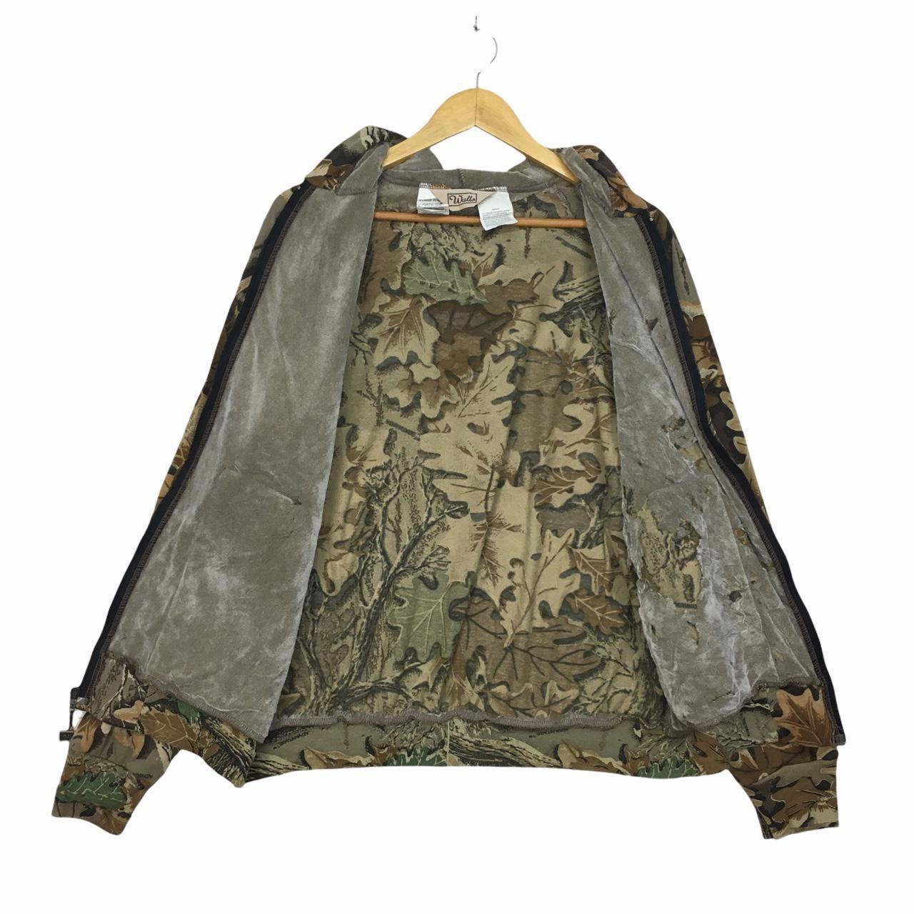 Vintage Vtg WALLO Zip Up Hoodie Jacket Full Print Camo Forest Size US XL / EU 56 / 4 - 2 Thumbnail