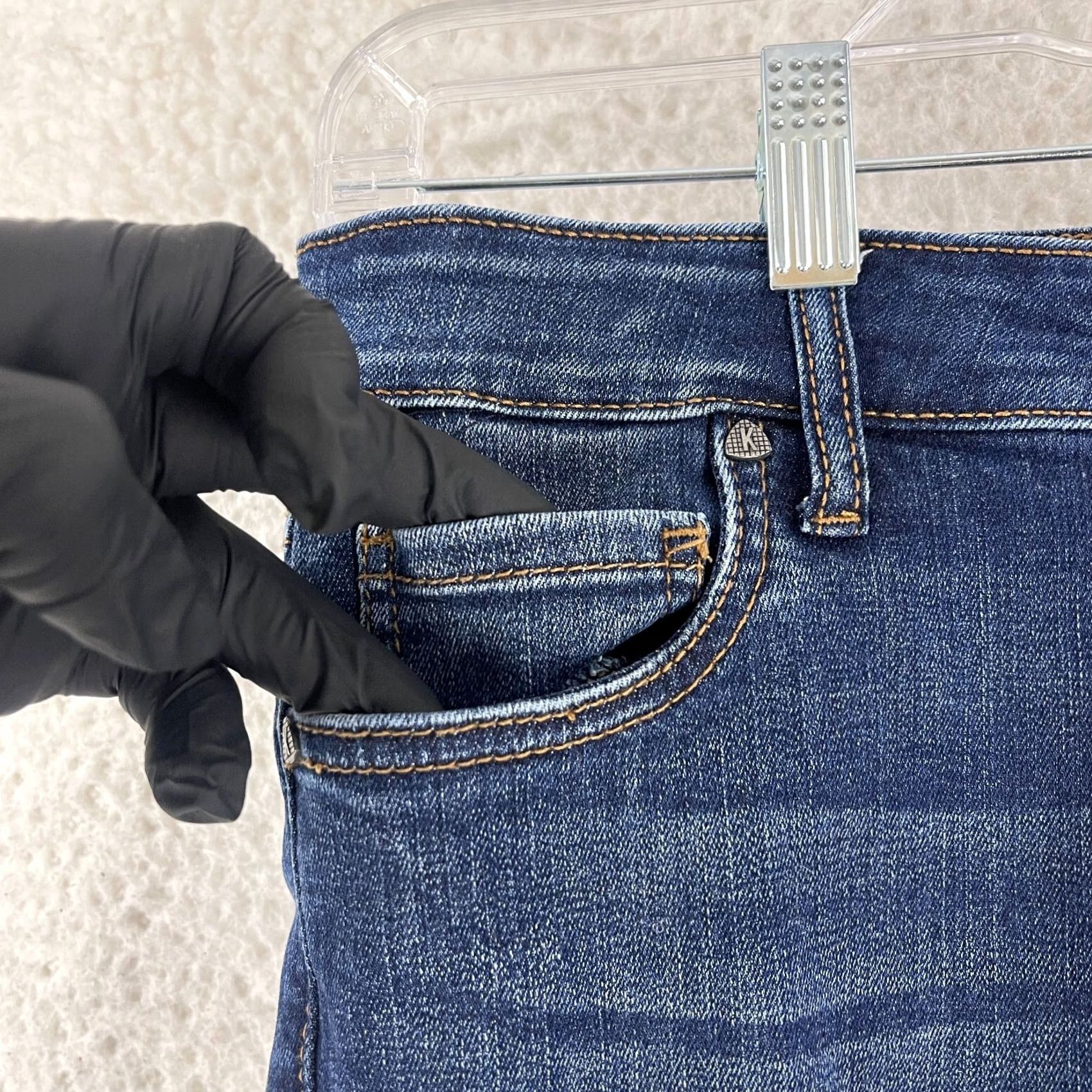 Vintage KUT from the Kloth Donna Crop Skinny Jeans Womens Size 4 Blue Distressed Casual Denim Jeans Crop Skinny Size 27" / US 4 / IT 40 - 4 Thumbnail
