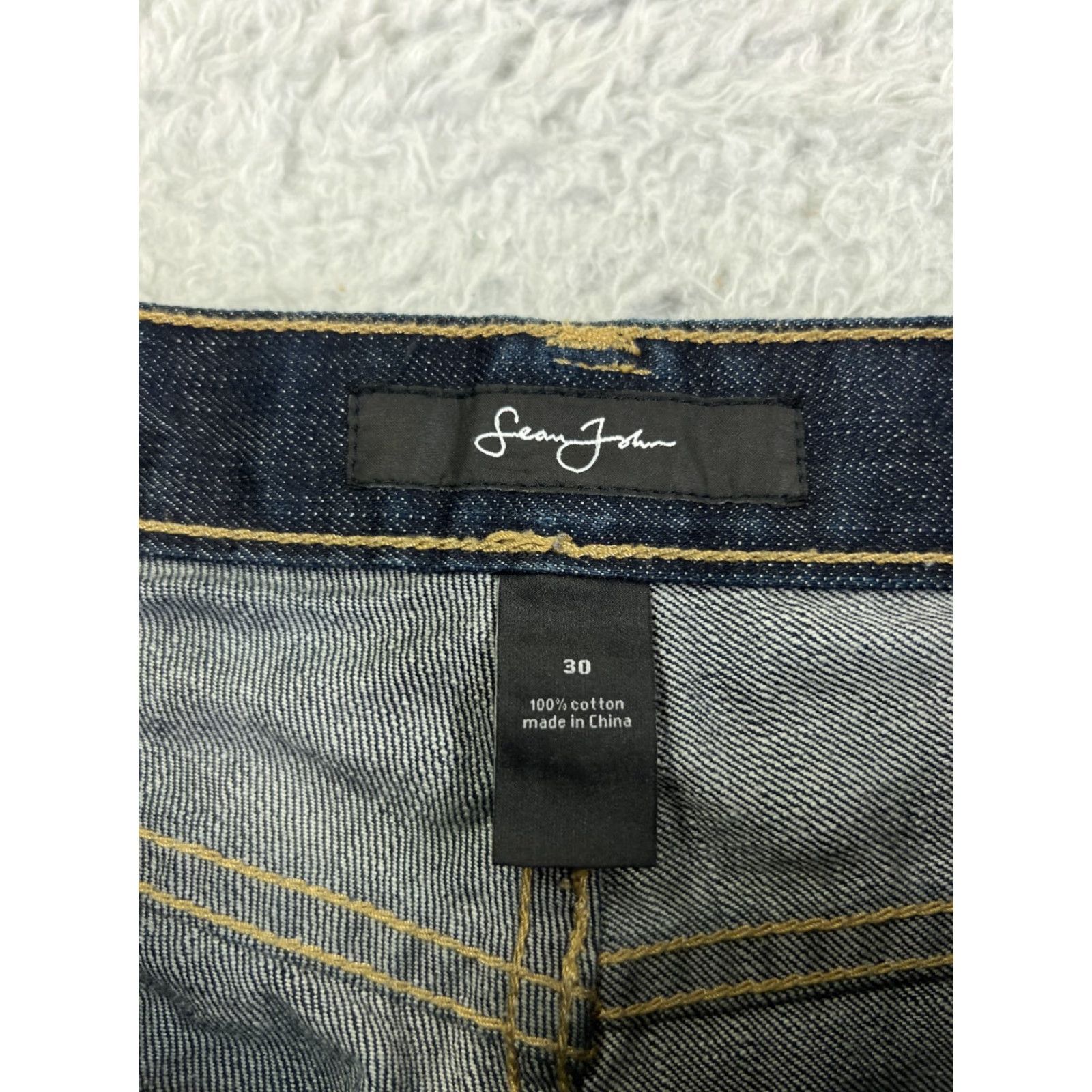 Sean John Sean John Jeans Adult 30 Blue Denim Straight 100% Cotton 5-Pocket 29x29 Beltless Button Closure Hip Hop 90s Mens Regular Medium Blue Denim Jeans Size US 30 / EU 46 - 6 Thumbnail