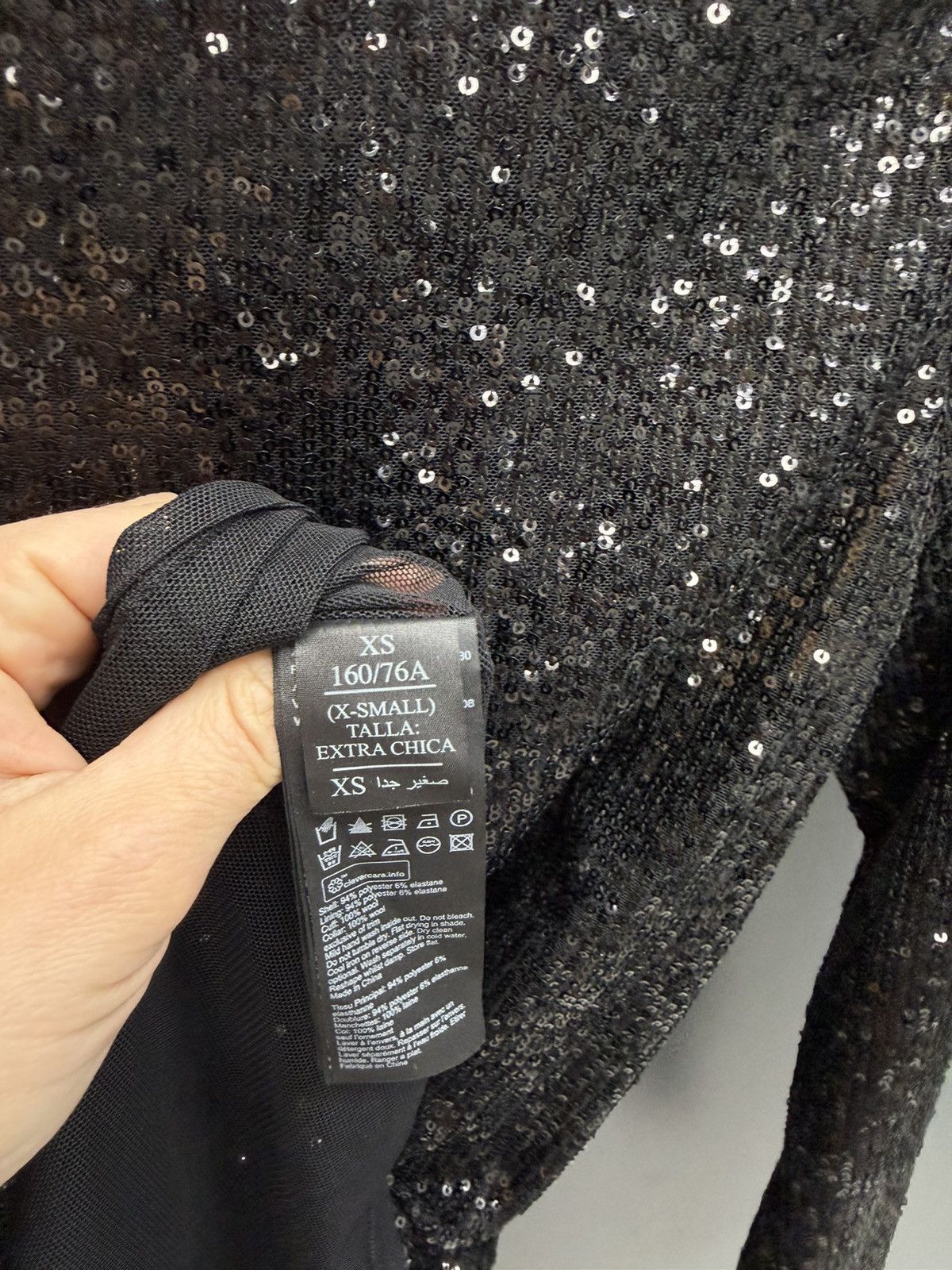 Allsaints AllSaints Black Sequin Midi Dress XS Long Sleeve Size XS / US 0-2 / IT 36-38 - 8 Thumbnail