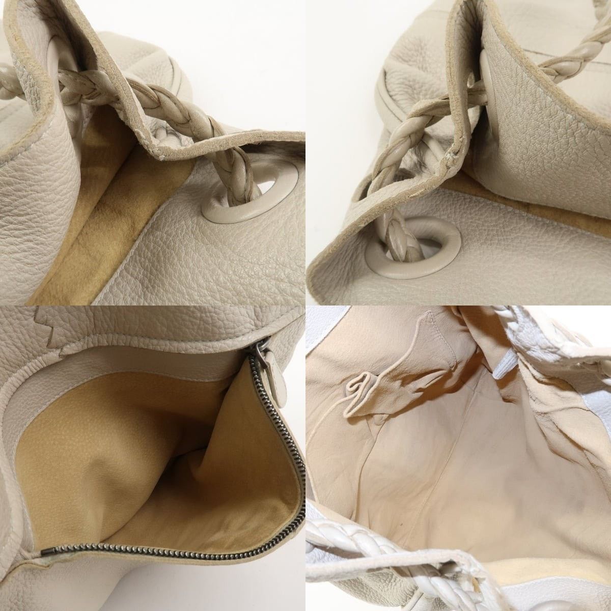 Bottega Veneta Bottega Veneta Calfskin Shoulder Bag Cream Size ONE SIZE - 7 Thumbnail