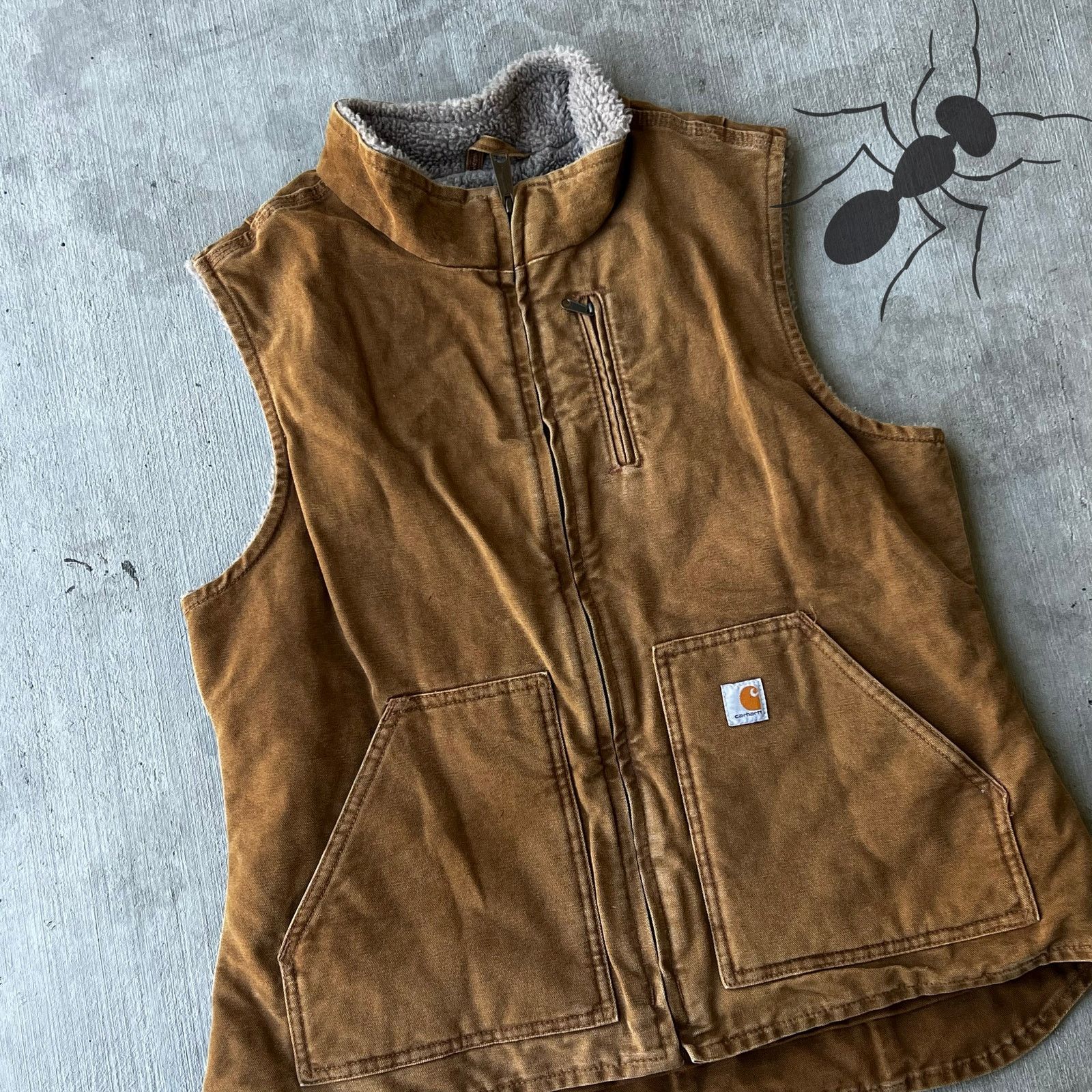Carhartt × Vintage Carhartt WOMENS WV001 brown Sherpa lined work wear vest Size US L / EU 52-54 / 3 - 2 Thumbnail