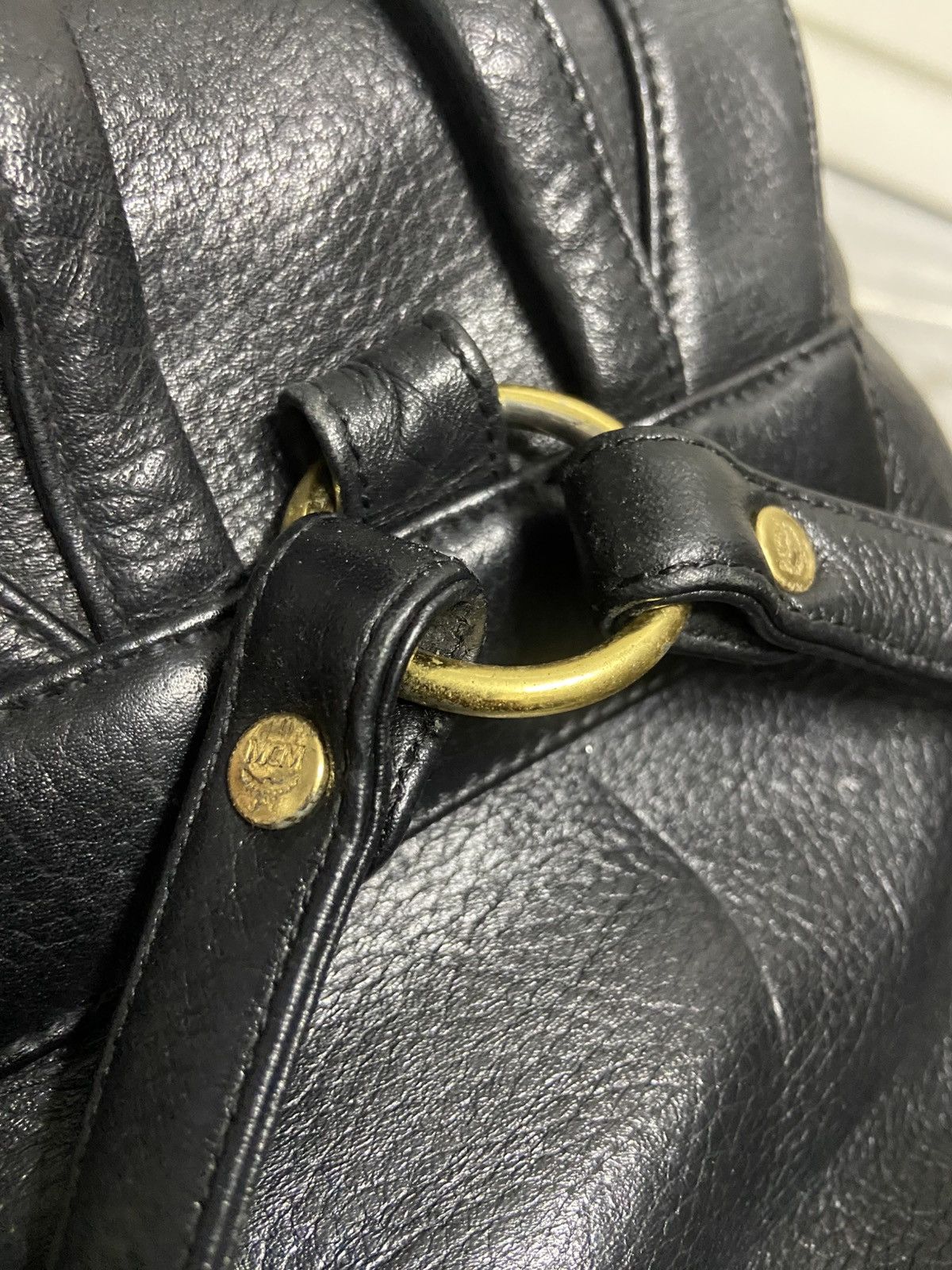 MCM MCM Vintage Black Leather Backpack Size ONE SIZE - 9 Thumbnail