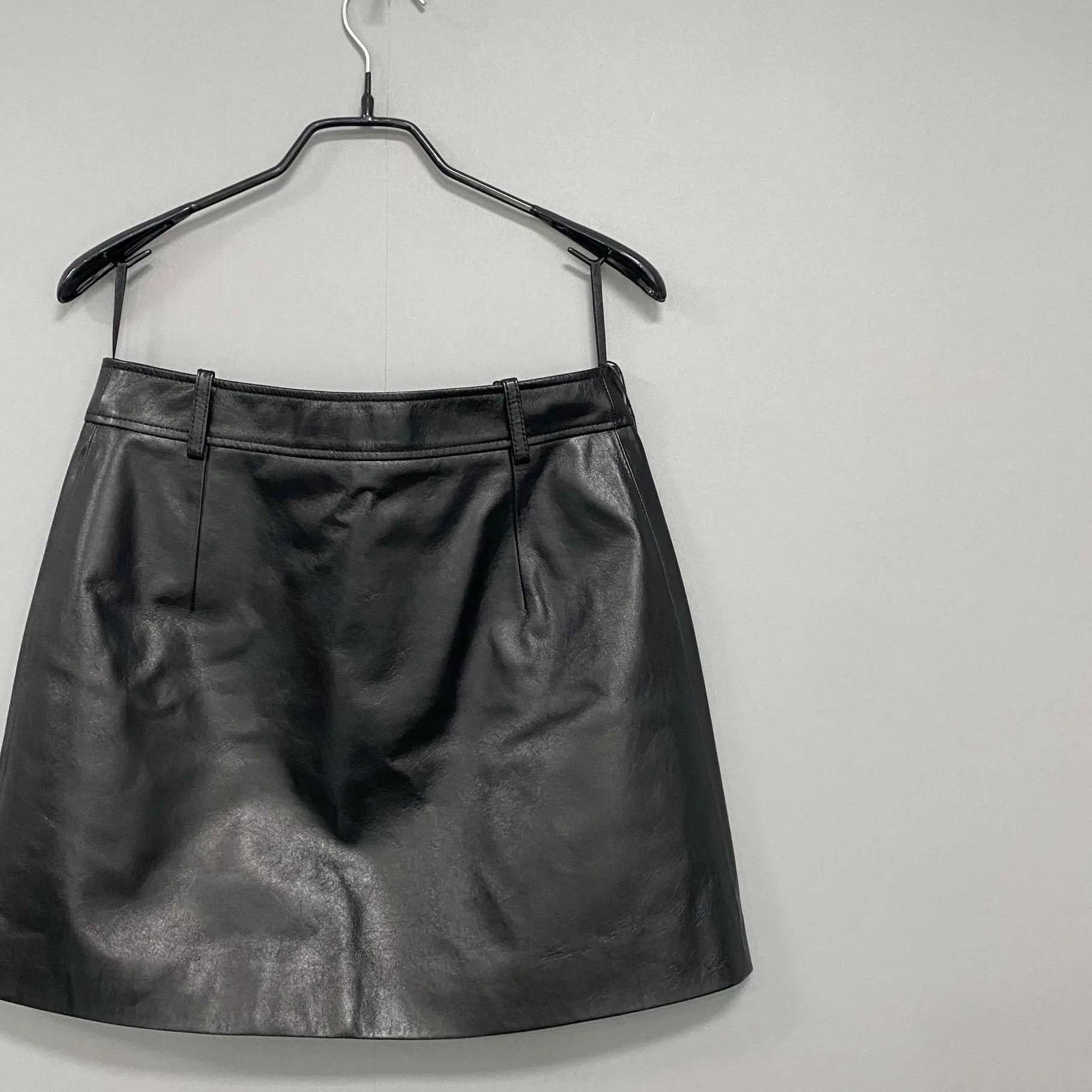 Gucci GUCCI Women's Black Leather Skirt 99 New Size 38 Size 26" / US 2 / IT 38 - 2 Thumbnail