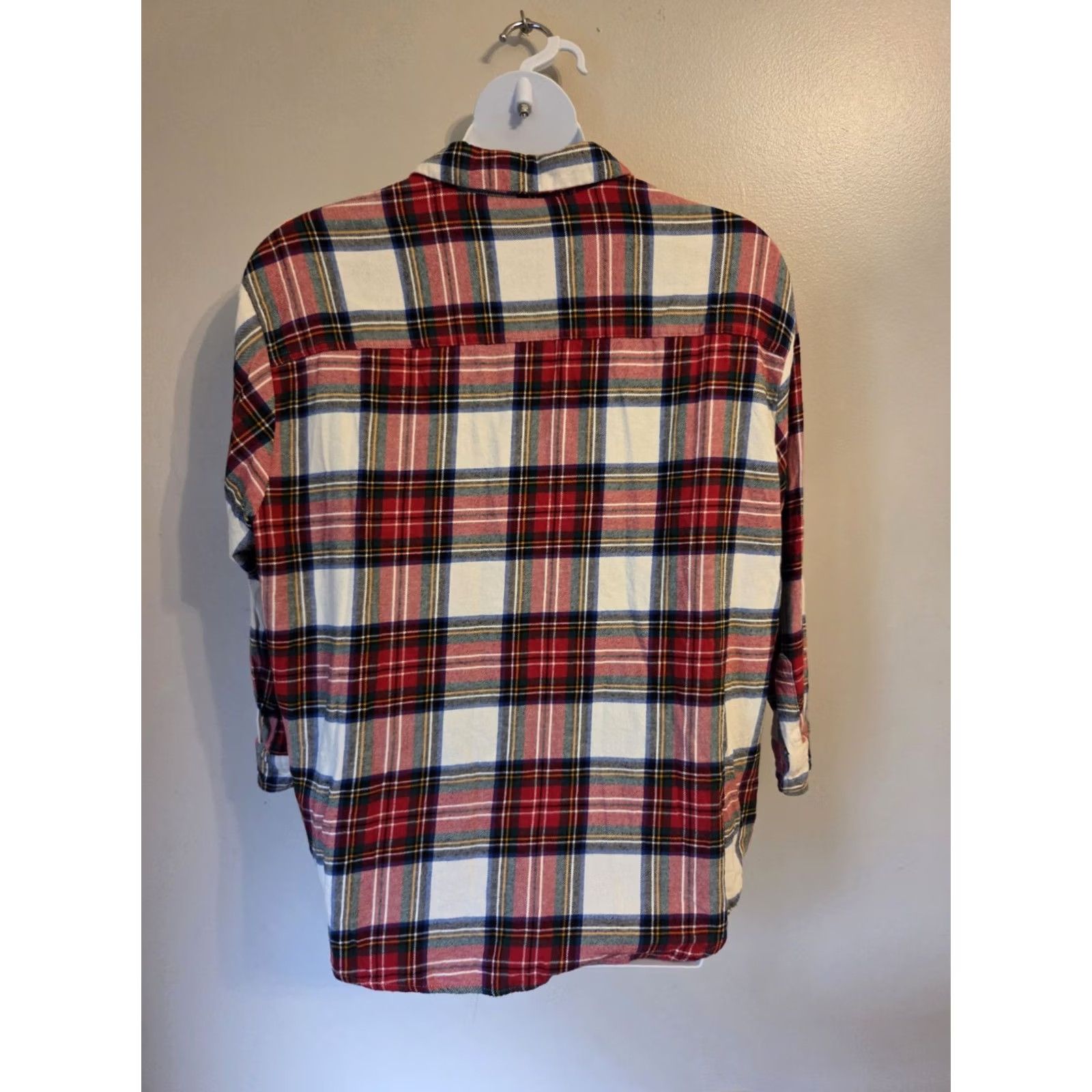 Old Navy Old Navy Womens XL Red White Green Plaid Flannel Boyfriend Shirt Size XL / US 12-14 / IT 48-50 - 6 Thumbnail