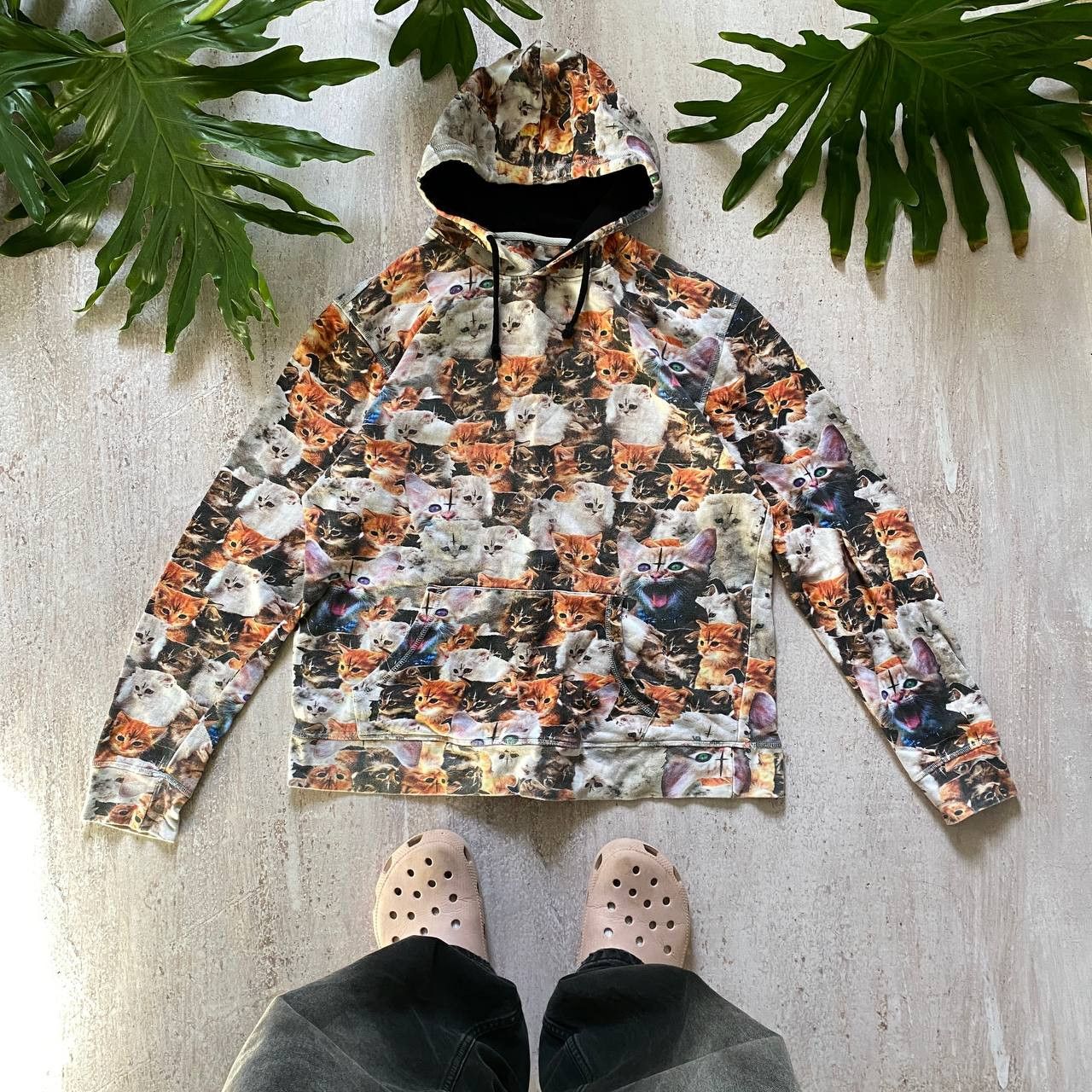 Vintage VINTAGE Y2K DEVIL SATAN CATS OVERPRINTED RARE HOODIE 115 Size US L / EU 52-54 / 3 - 7 Thumbnail