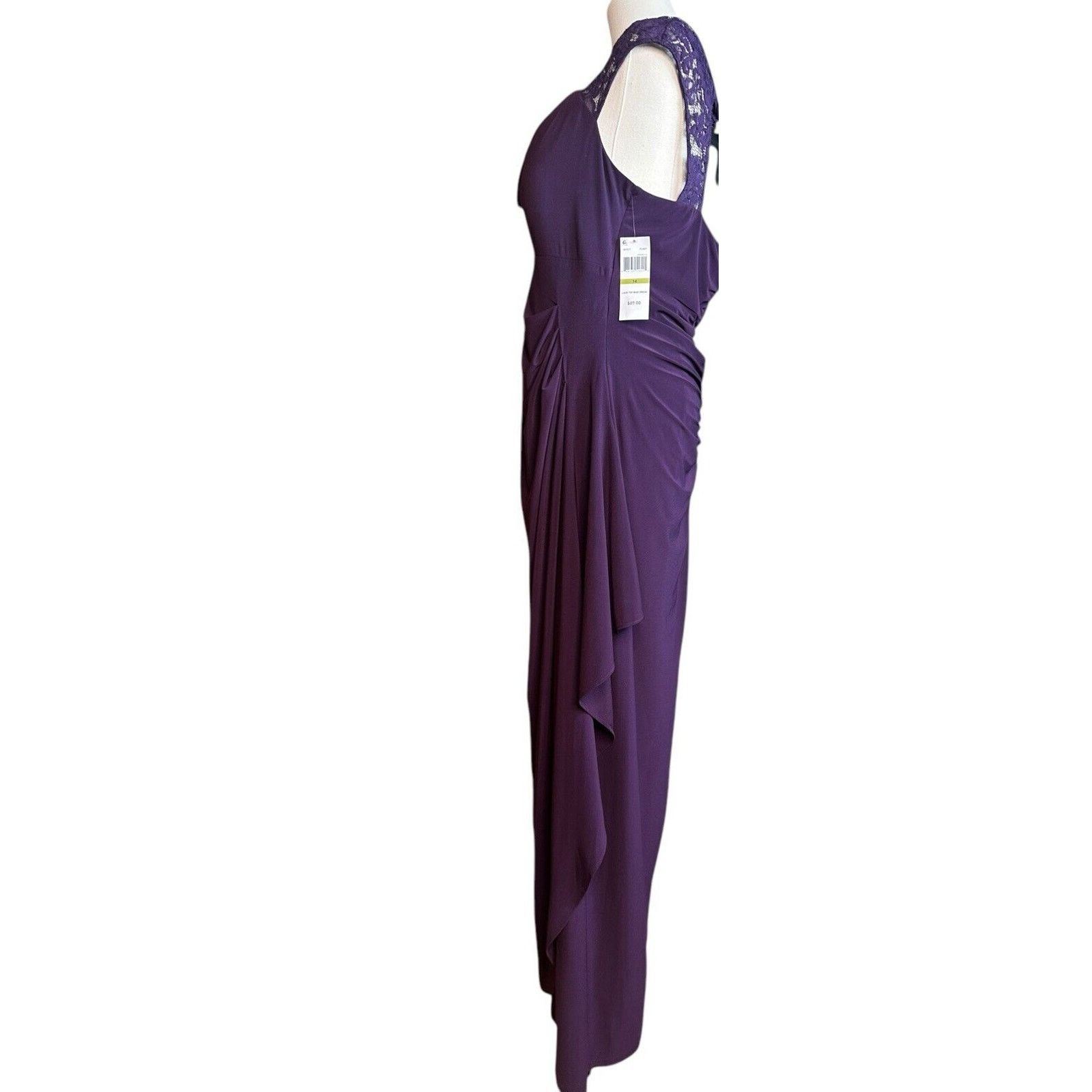 Other MSK Purple Keyhole Lace Faux Wrap Long Formal Gown Dress 14 Size XL / US 12-14 / IT 48-50 - 4 Thumbnail