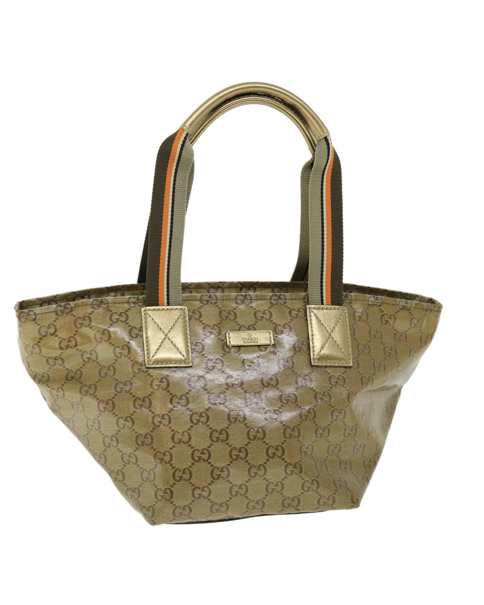 image of Gucci Crystal Coated Canvas Shoulder Bag With Gold Accents, Women's