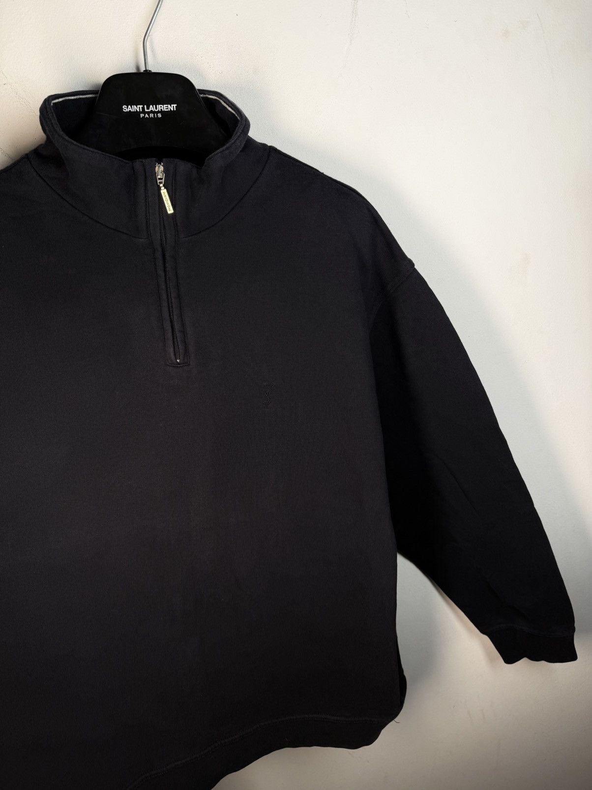 Yves Saint Laurent 90s YSL Sweatshirt 1/4 Quarter Zip Sweater Old Money Vintage Size US XL / EU 56 / 4 - 19 Thumbnail