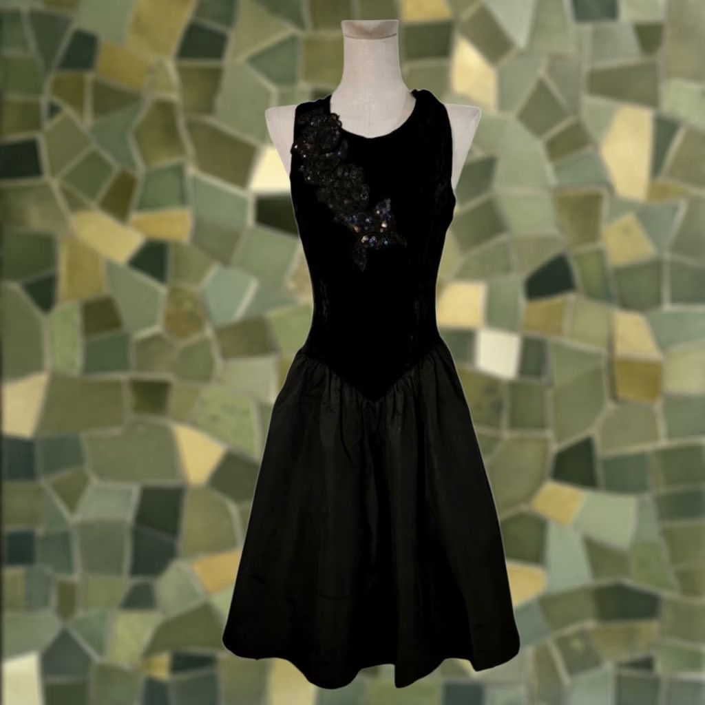 jessica mcclintock short black dress Vintage Jessica Mcclintock for Gunne Sax Black and White Short Dress  Homecoming Cocktail Party Size 7