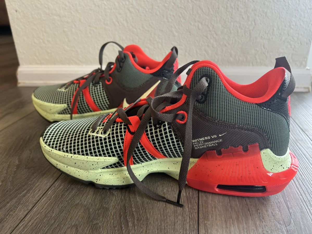 Nike NEW LeBron Witness 7 'Bright Crimson Alligator' Size US 11.5 / EU 44-45 - 4 Thumbnail