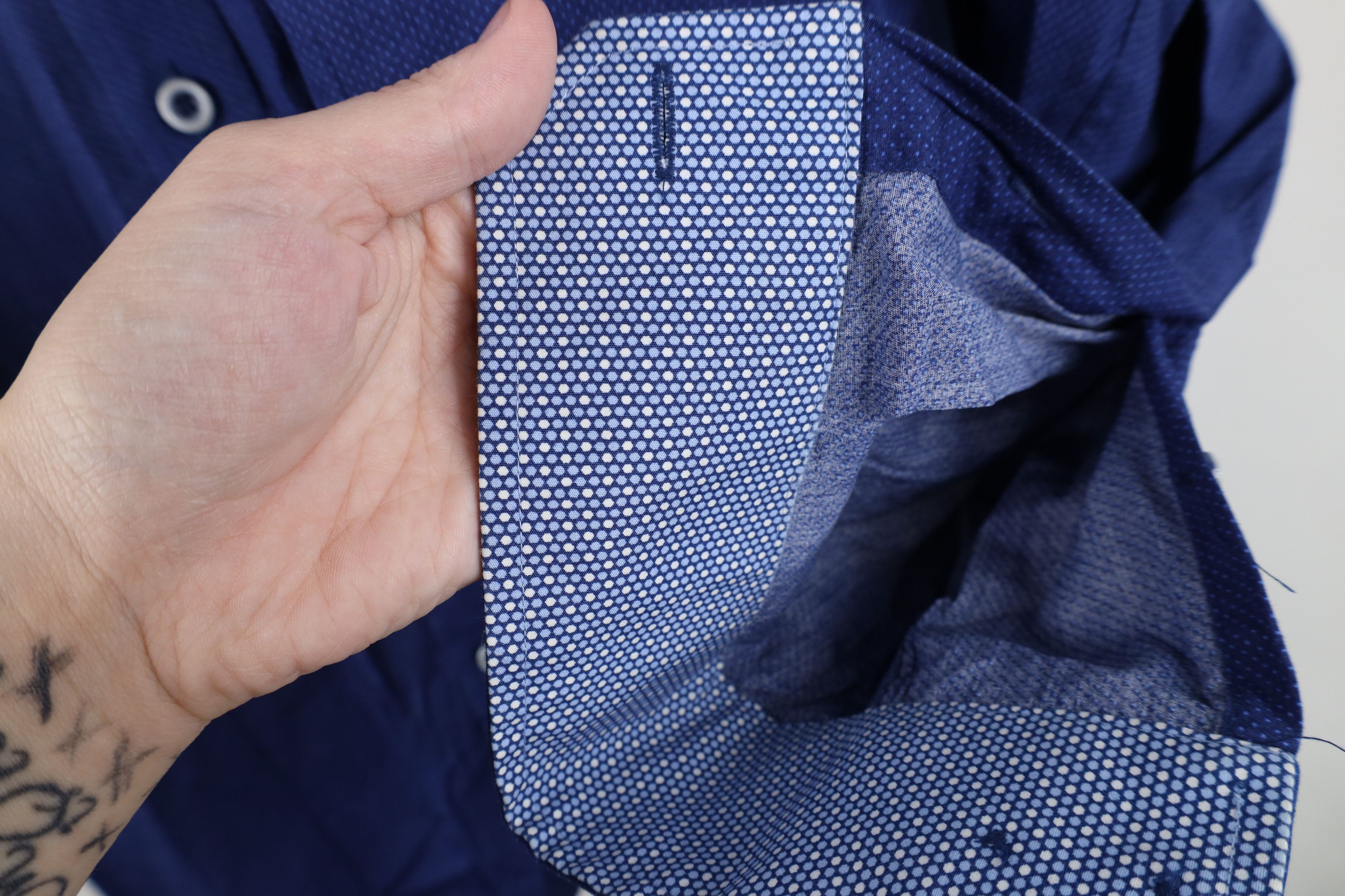 Johnston & Murphy Johnston & Murphy Collared Button Shirt Blue Cotton Size US XL / EU 56 / 4 - 9 Thumbnail