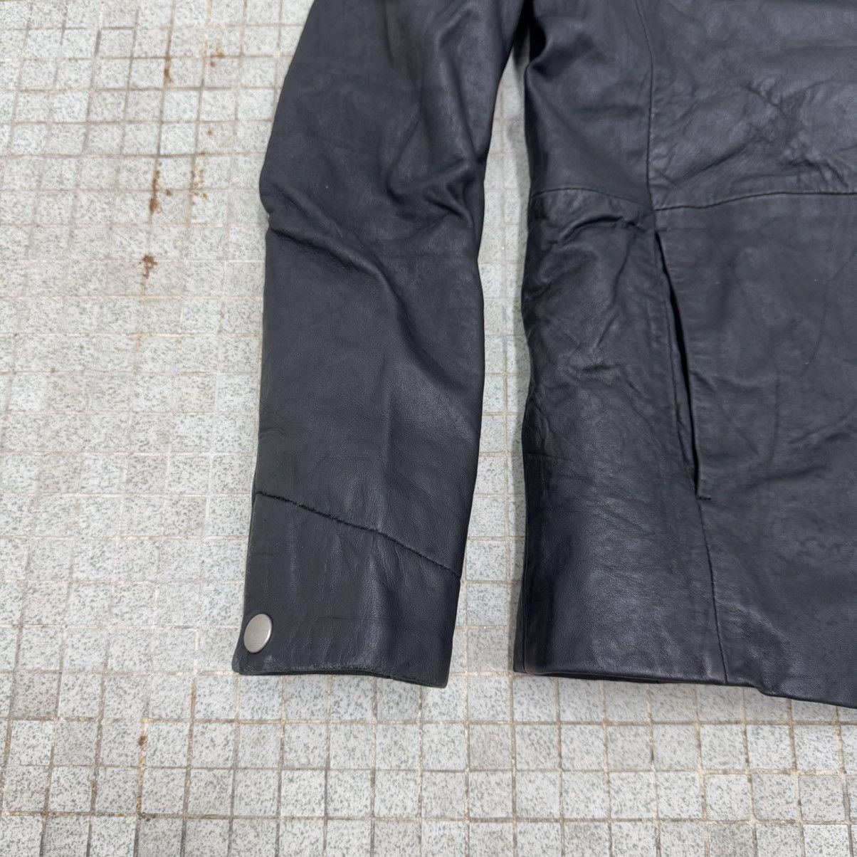 Ekam 2000s No ID High Neck Sheepskin Biker Leather Jacket Size US S / EU 44-46 / 1 - 5 Thumbnail
