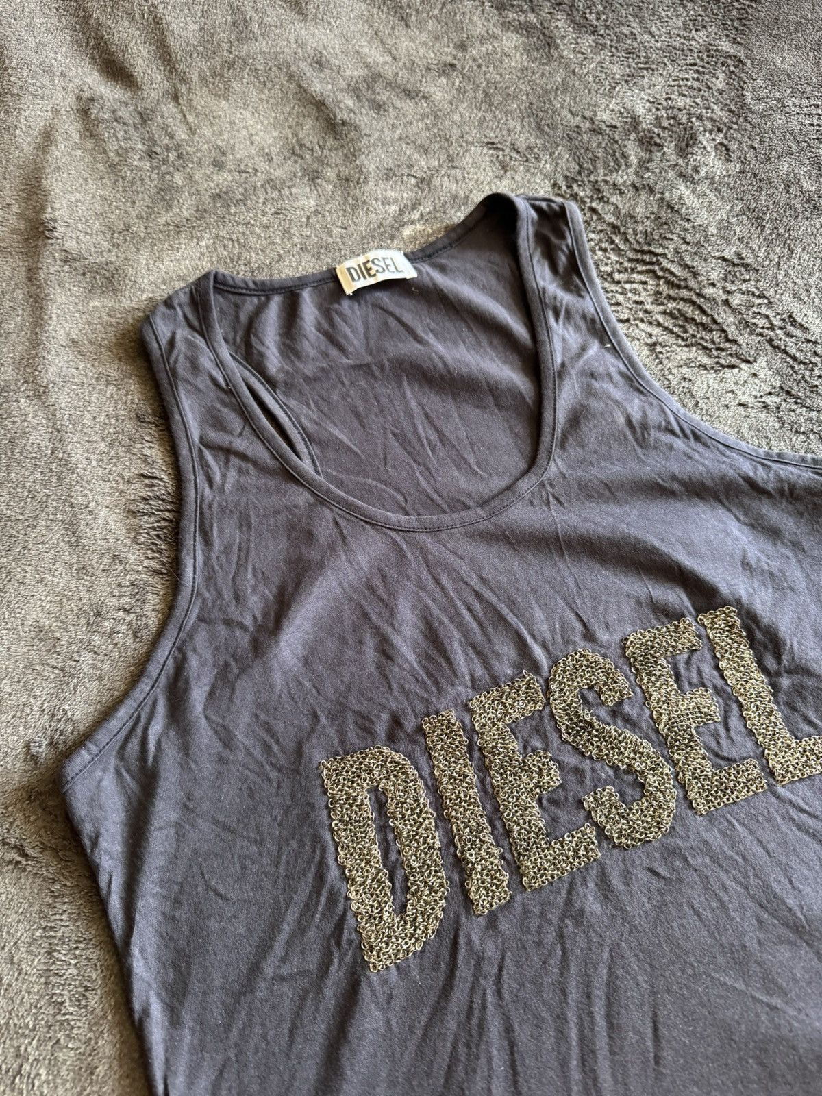 Diesel × Vintage Diesel rare tank top iron logo metal logo y2k Size M / US 6-8 / IT 42-44 - 2 Thumbnail