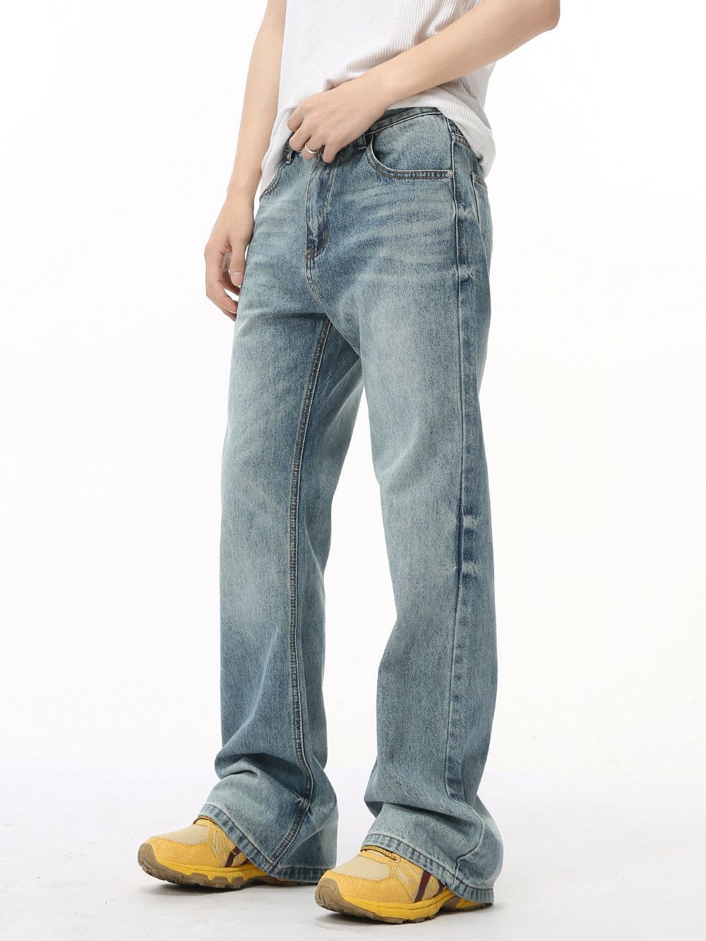 Japanese Brand Men's American street Cleanfit retro flared washed jeans Size US 32 / EU 48 - 2 Thumbnail