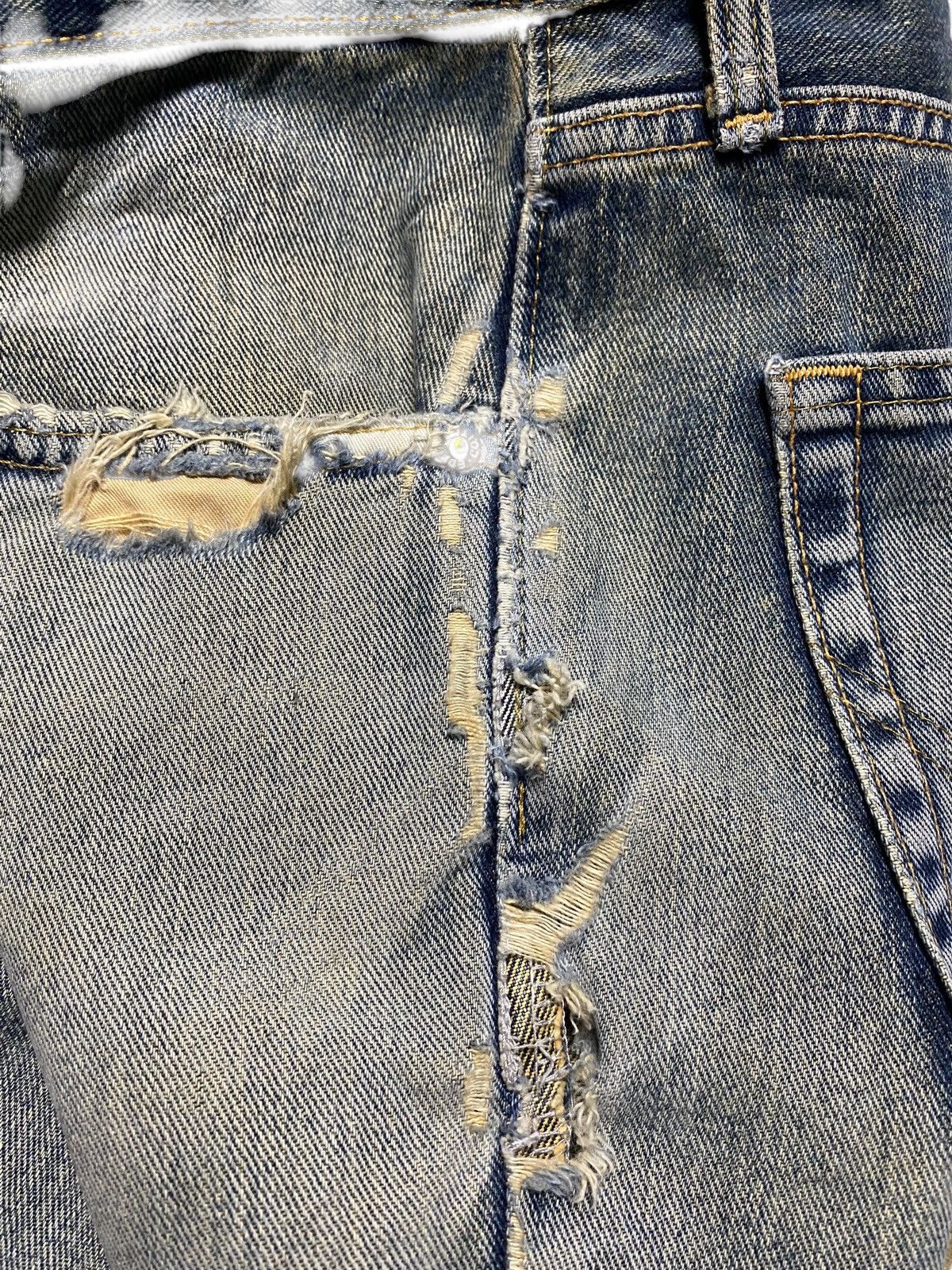 Edwin Vintage Edwin 404 Faded Wash Distressed Loose Jeans Size US 34 / EU 50 - 10 Thumbnail