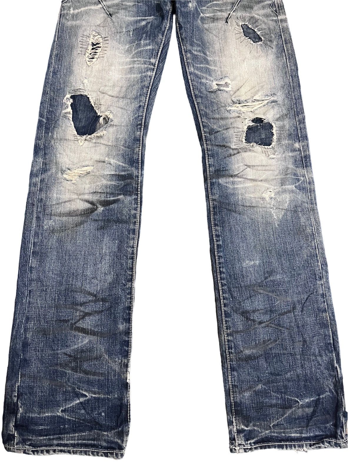 Japanese Brand × Vintage Vintage THRASHED Japanese Brand Distress Patches Style Jeans Size US 30 / EU 46 - 3 Thumbnail