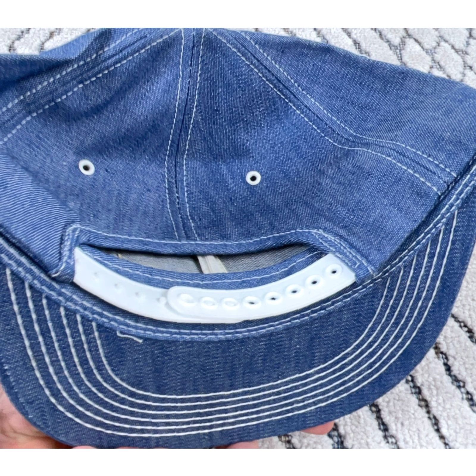 Vintage VINTAGE American Legend Trucker Hat Cap Denim Blue 80s 90s USA Snap Back Adjustable Men One Size Cap Size ONE SIZE - 3 Thumbnail