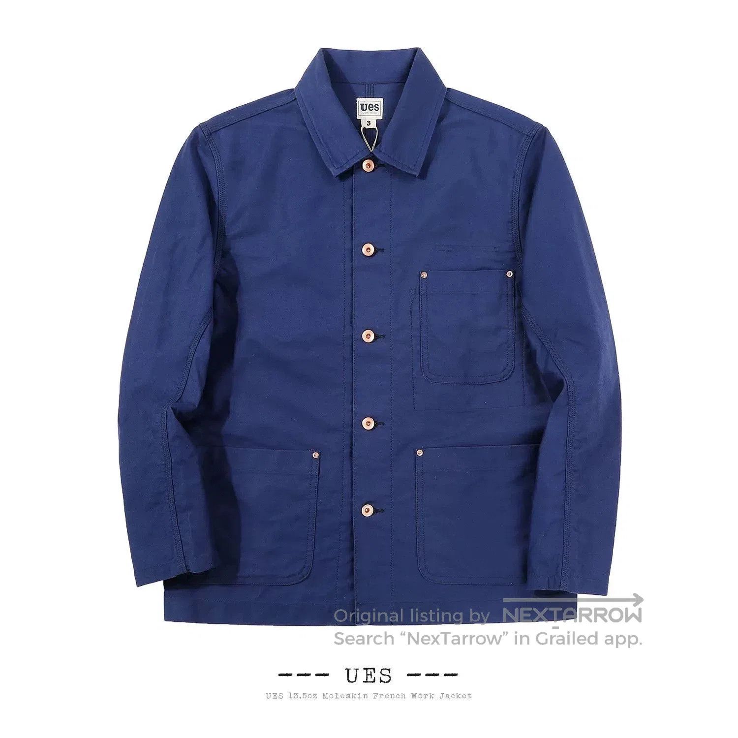 UES Japan UES French Work Jacket Moleskin 13.5oz. Size US L / EU 52-54 / 3 - 1 Thumbnail