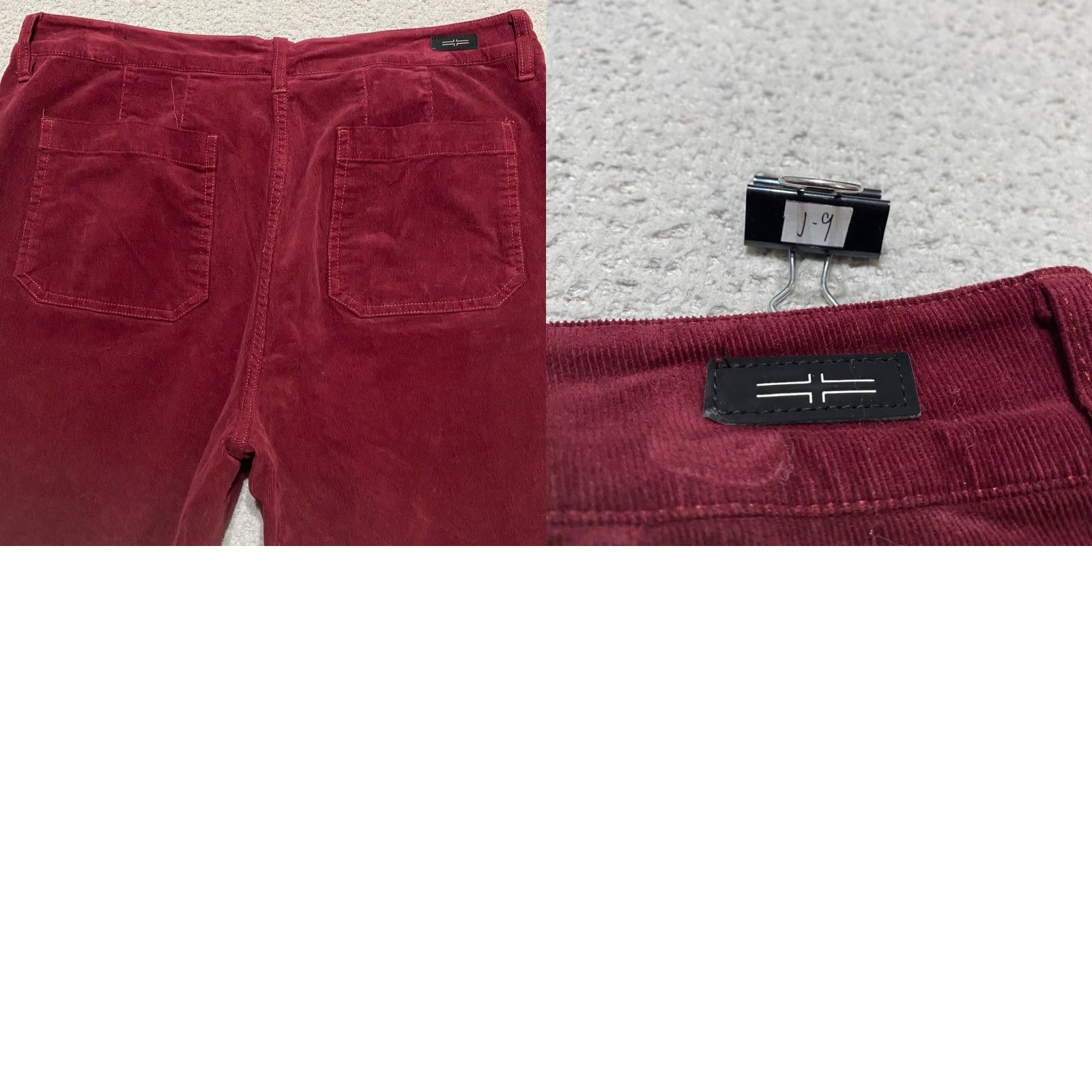 Vintage Liverpool Womens sz 12 Jeans Red Corduroy Wide Leg Crop High Rise Crop Dark Wash Size 34" / US 12 / IT 48 - 9 Thumbnail