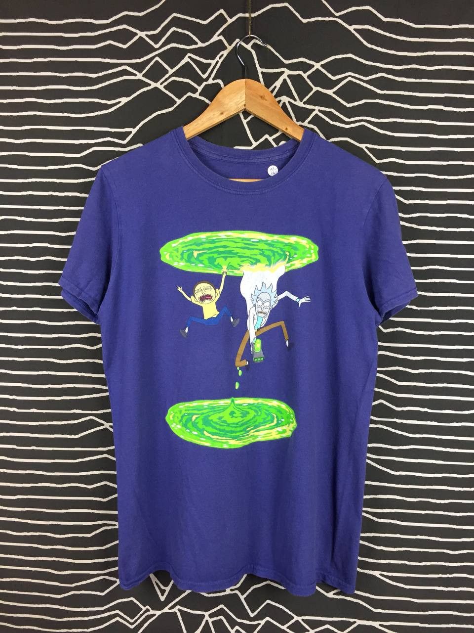Cartoon Network × Vintage Rick And Morty Falling Portal To Portal Cartoon Tee Size US M / EU 48-50 / 2 - 1 Thumbnail