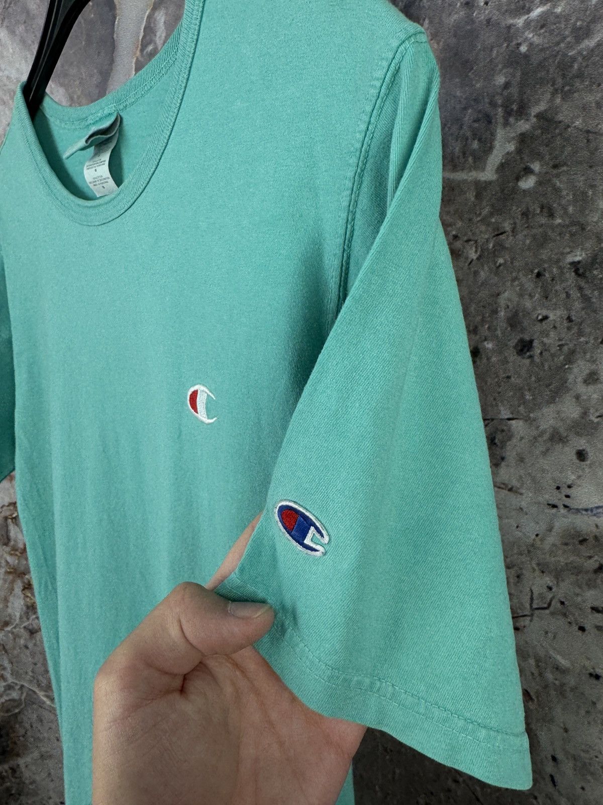 Champion Champion T-Shirt Green Logo Embroidered Short Sleeve Tee Size US M / EU 48-50 / 2 - 9 Thumbnail