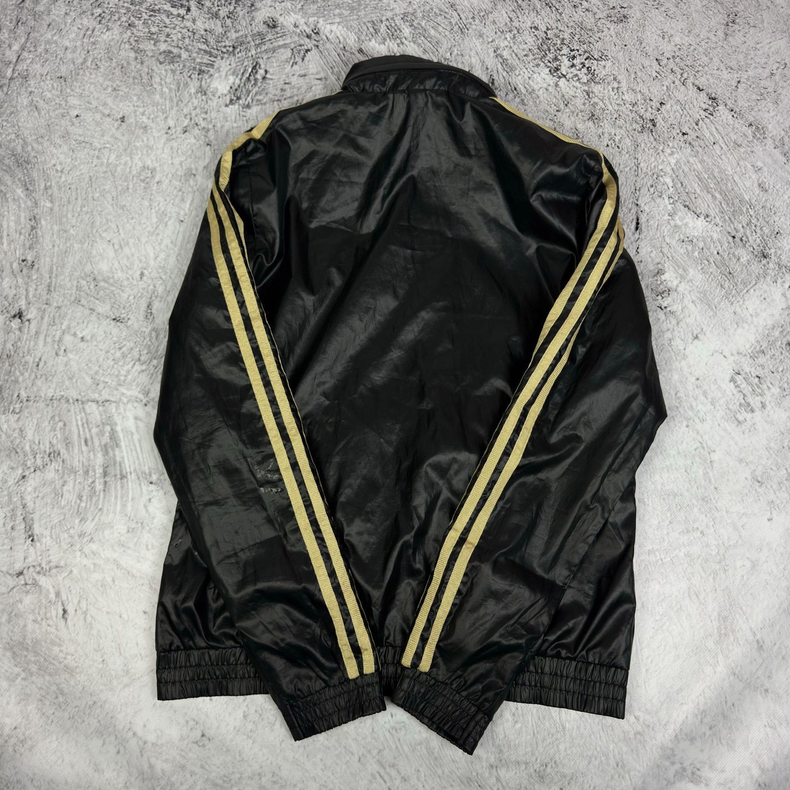 Adidas Adidas Womens Black Gold 3-Stripe Trefoil Full Zip Jacket 40 Size S / US 4 / IT 40 - 9 Thumbnail