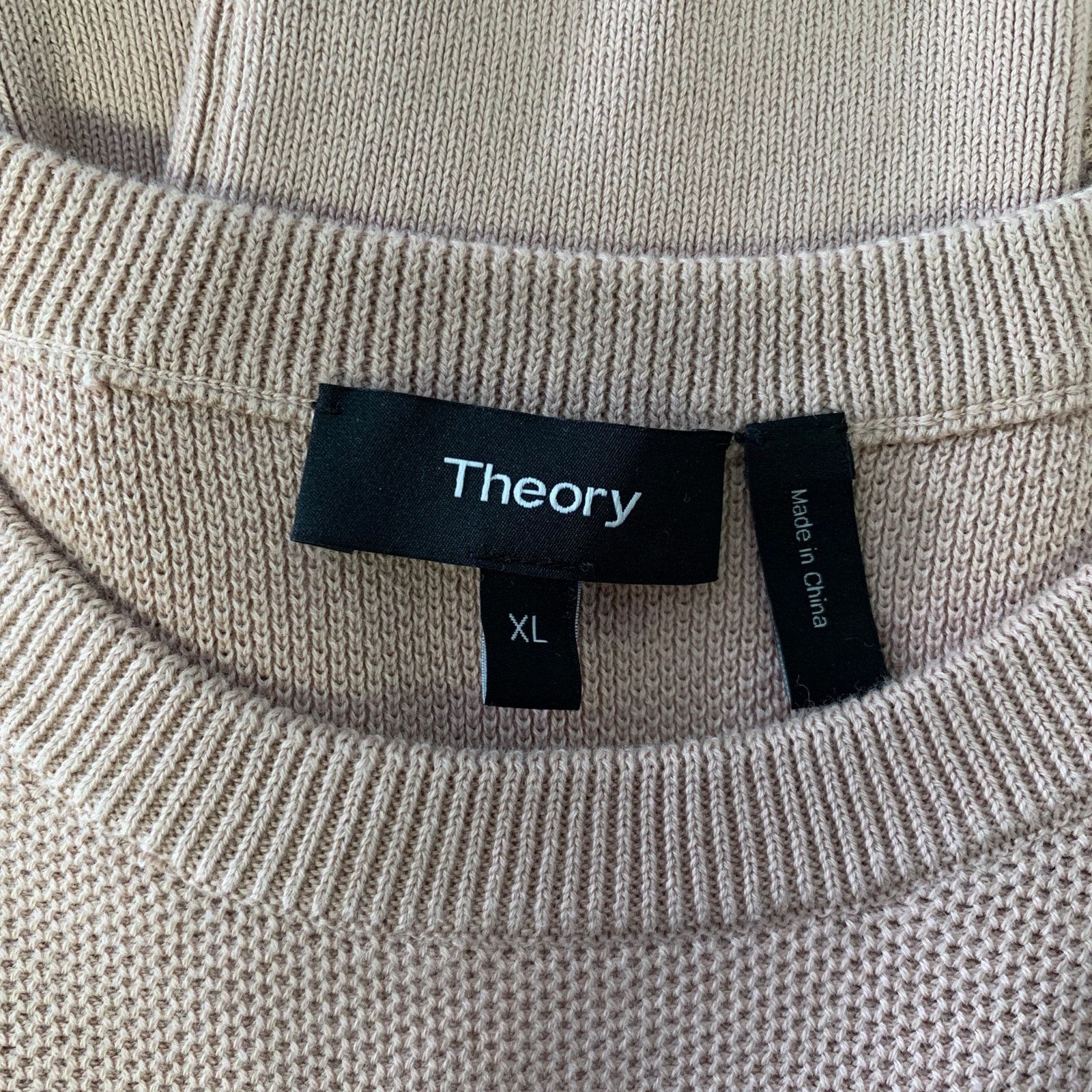 Theory THEORY Size XL Camel Cotton Knit Pullover Size US XL / EU 56 / 4 - 4 Thumbnail