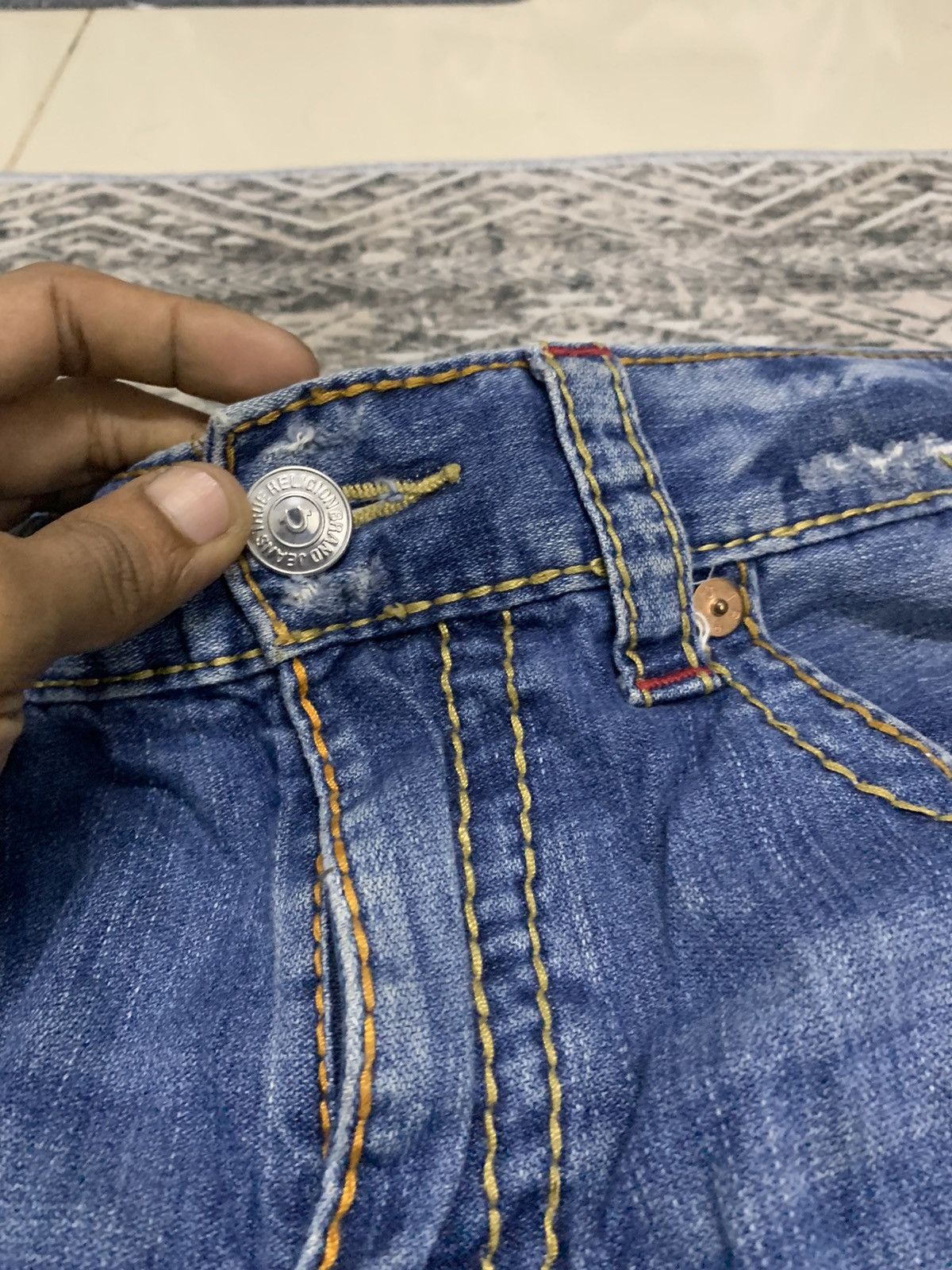 True Religion 🔥RARE🔥TRUE RELIGION RARE DISTRESSED STYLE DENIM PANT Size US 34 / EU 50 - 9 Thumbnail